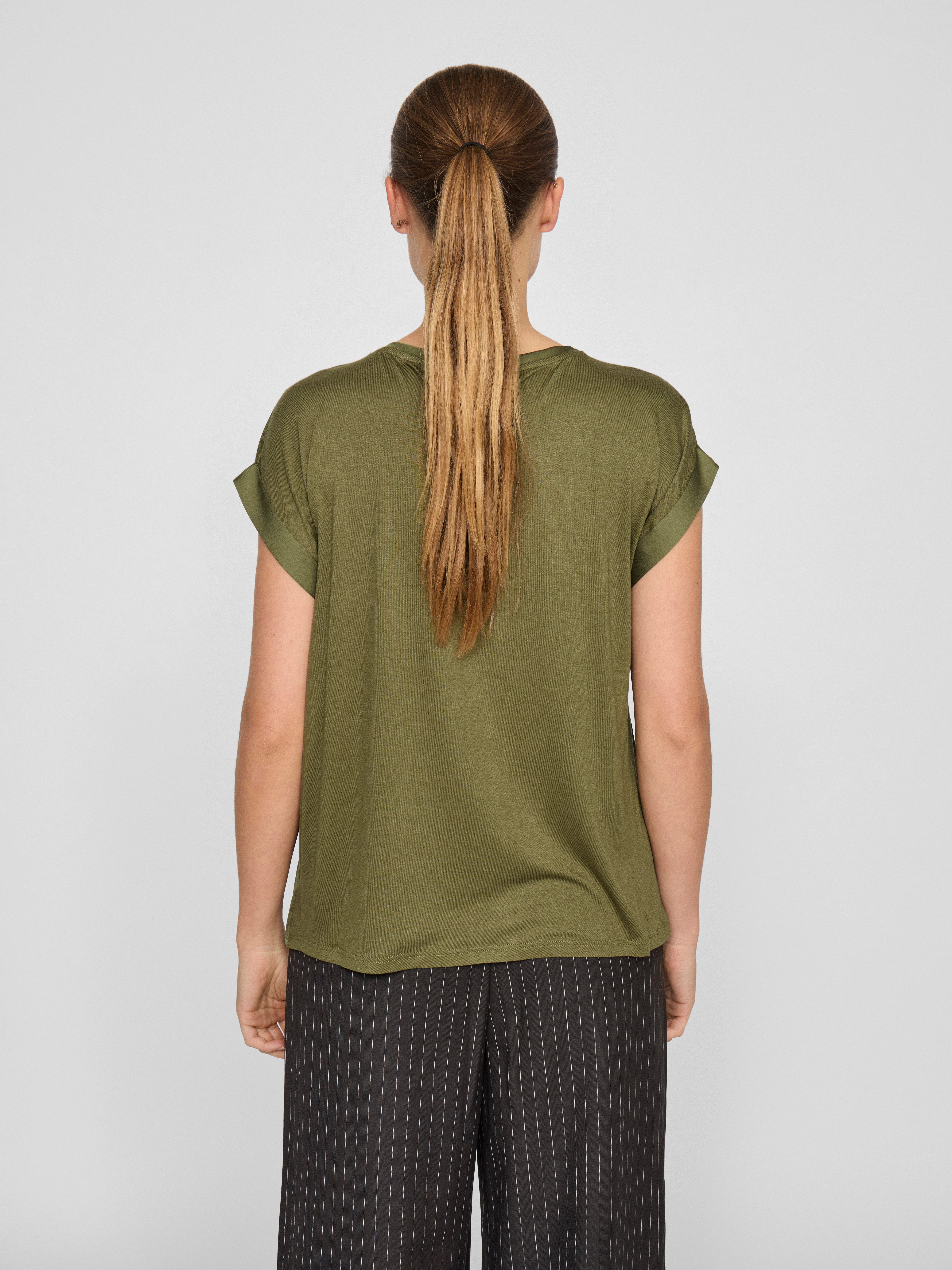 Vila Shirt met korte mouwen VIELLETTE S/S SATIN TOP - NOOS