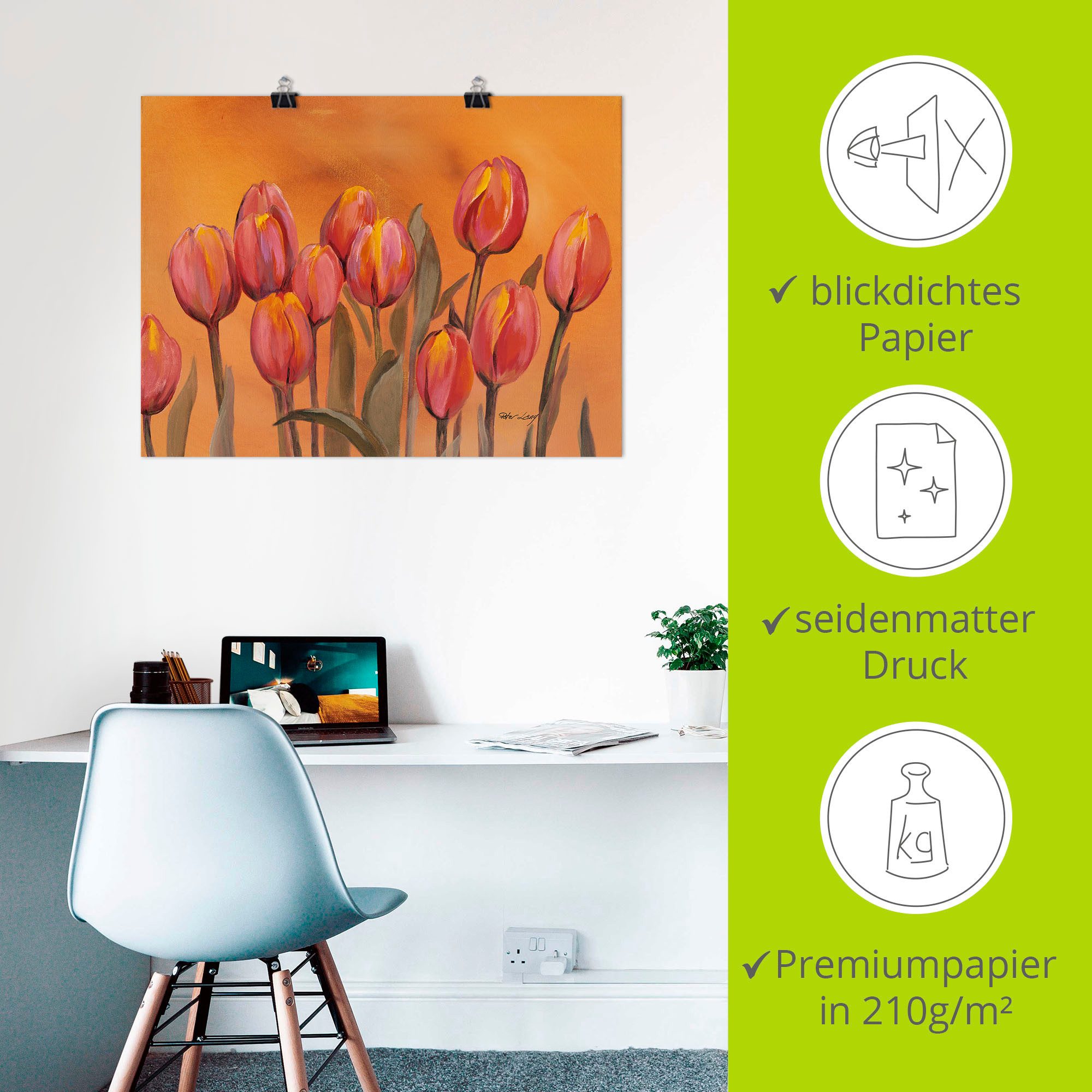 Artland Poster Tulpen als artprint van aluminium, artprint op linnen, muursticker of poster in verschillende maten