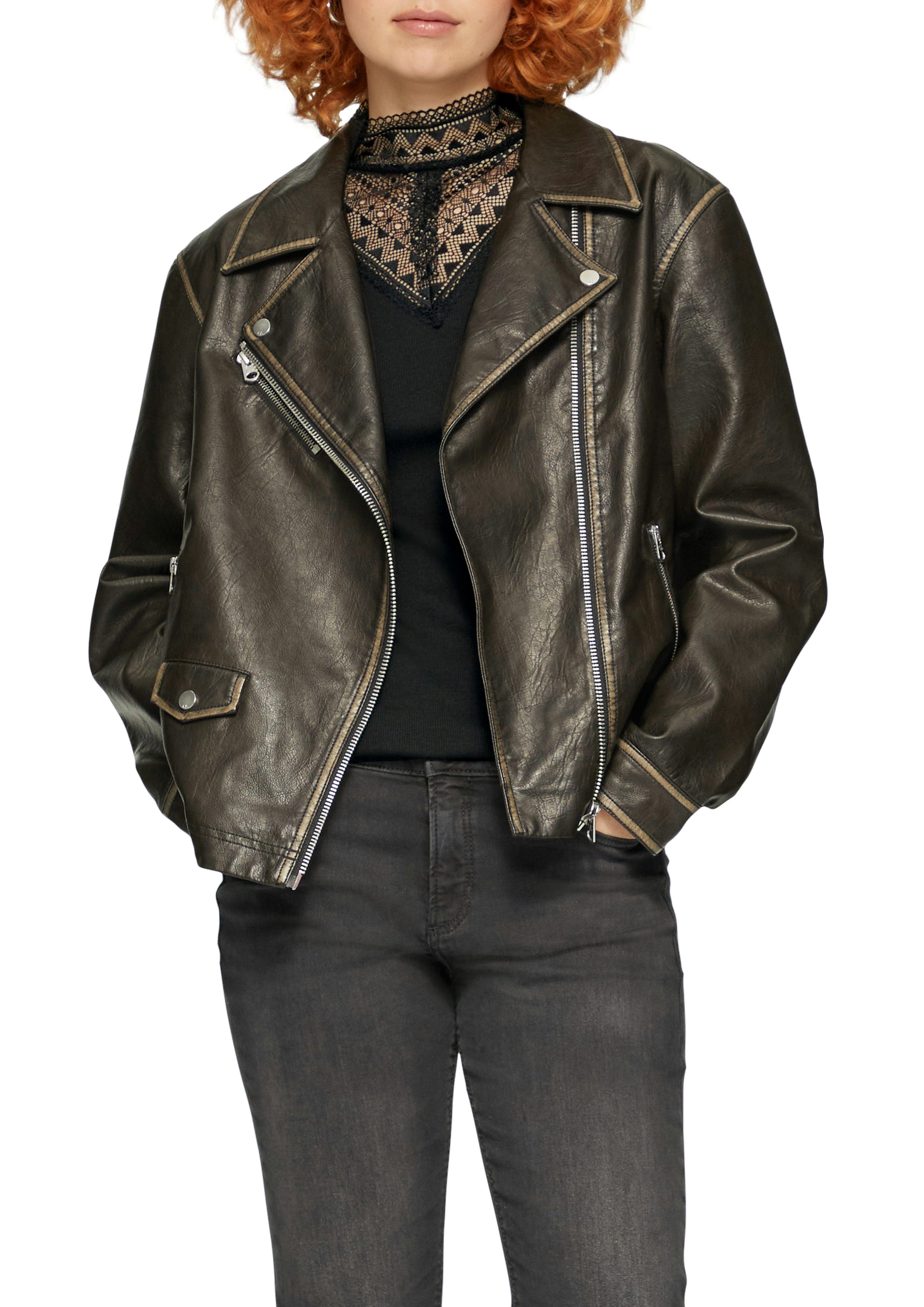 Q/S designed by Shirt met lange mouwen met inzet bovenaan dames longsleeves maat XL zwart