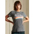 superdry t-shirt vintage logo t-shirt met rainbowprint grijs