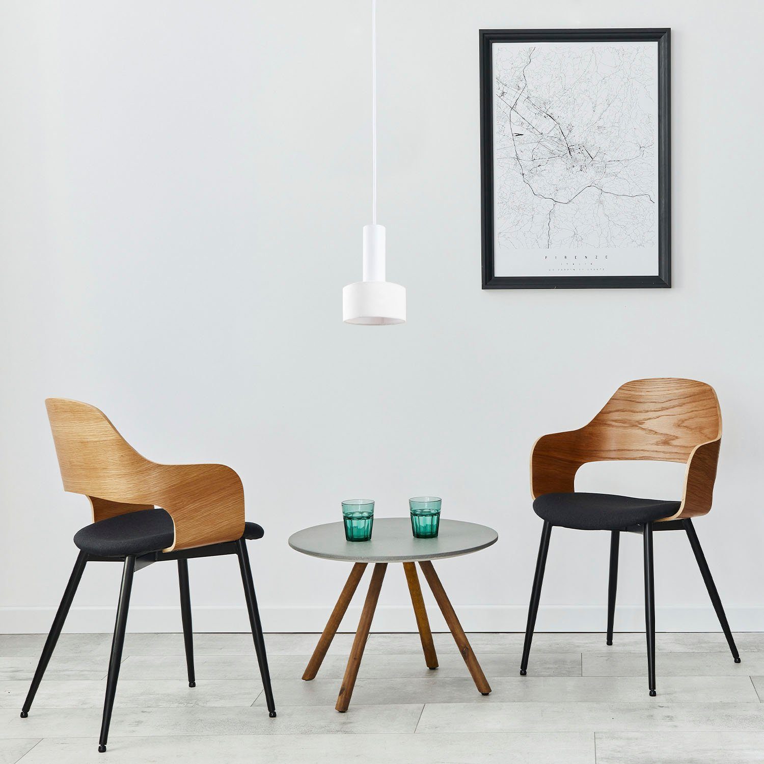 Paco Home Hanglamp VELUTA Woonkamer hanglamp stoffen kap eetkamer modern GU10