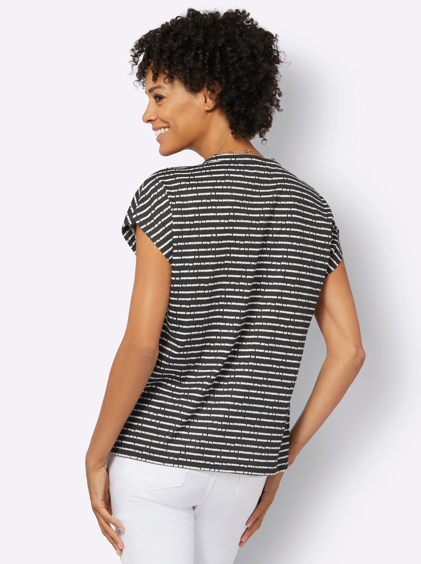 Casual Looks Shirt met V-hals Shirt (1-delig)