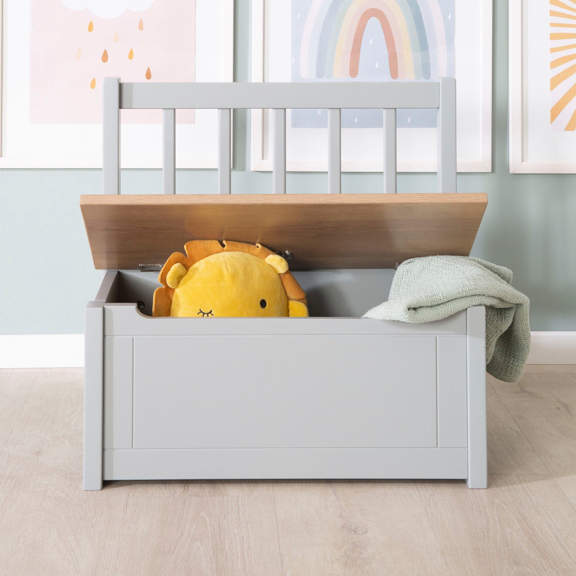 Roba® Kistbank Woody, ecru & taupe