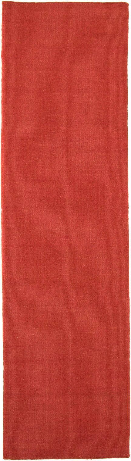 morgenland Loper KELIM FANCY UNI lopers maat 80 cm x 300 cm x 7 mm rood
