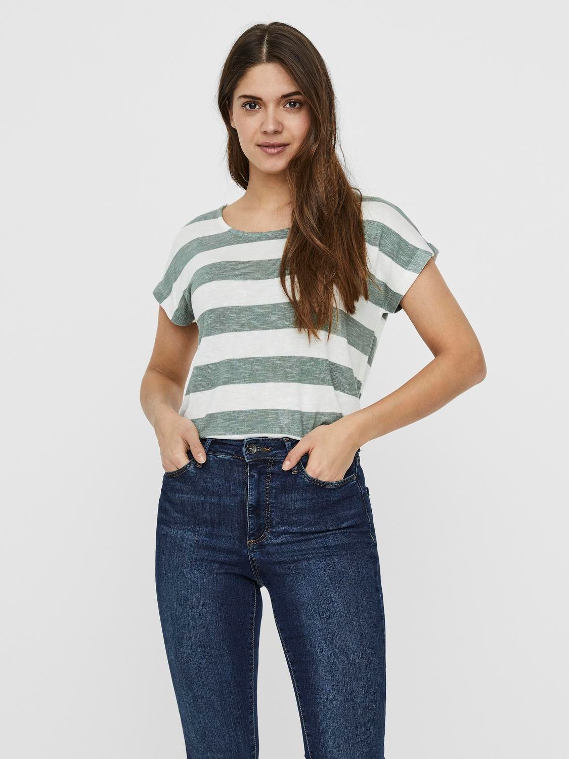 Vero Moda Shirt met korte mouwen VMWIDE STRIPE SL TOP GA JRS NOOS