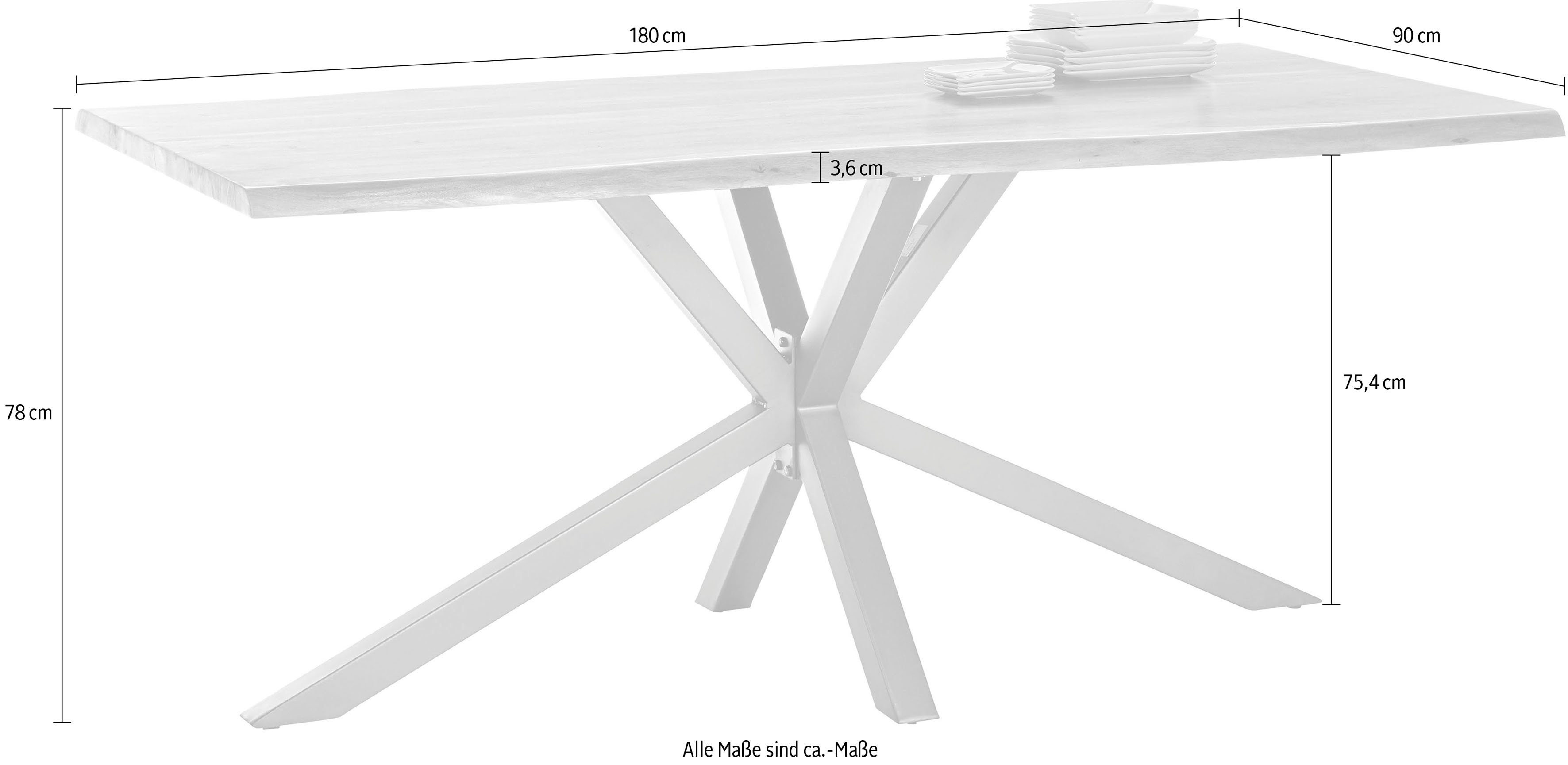 SIT Tafel met hout met boomrand alsof gegroeid