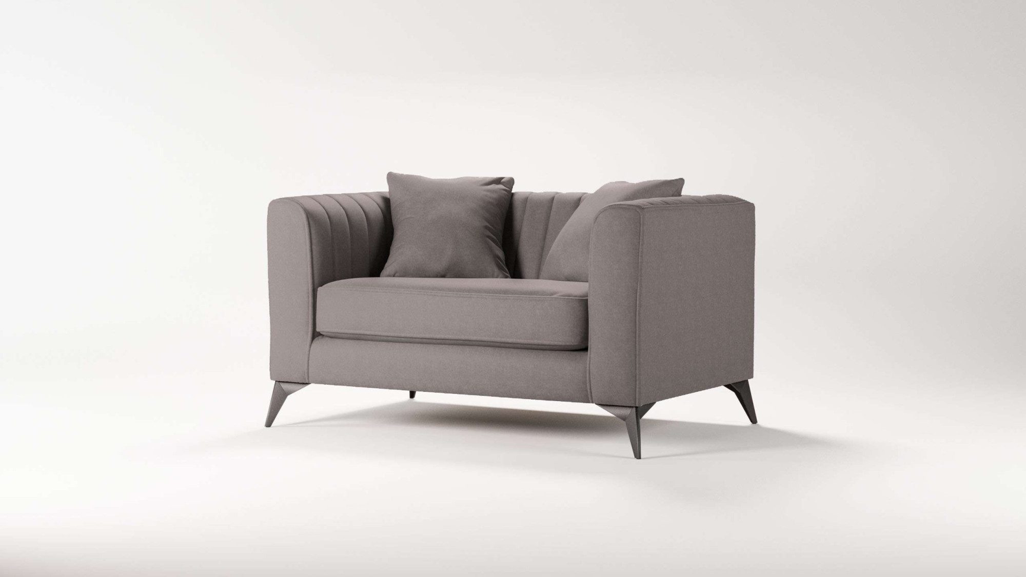 Places of Style Loveseat MATTHEW loungestoel, afmetingen B/D/H: 130/86/74 cm incl. sierkussen, fijne stiksels in de rug, belastbaar tot 200kg