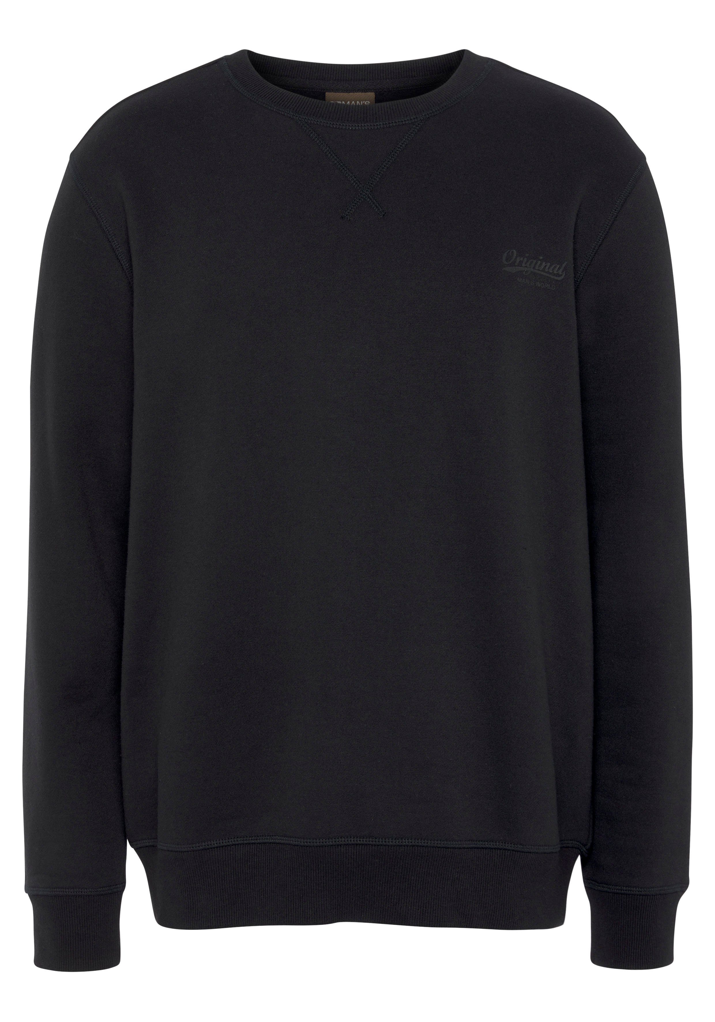 Man's World Sweatshirt Lange mouwen basic-stijl effen ronde hals