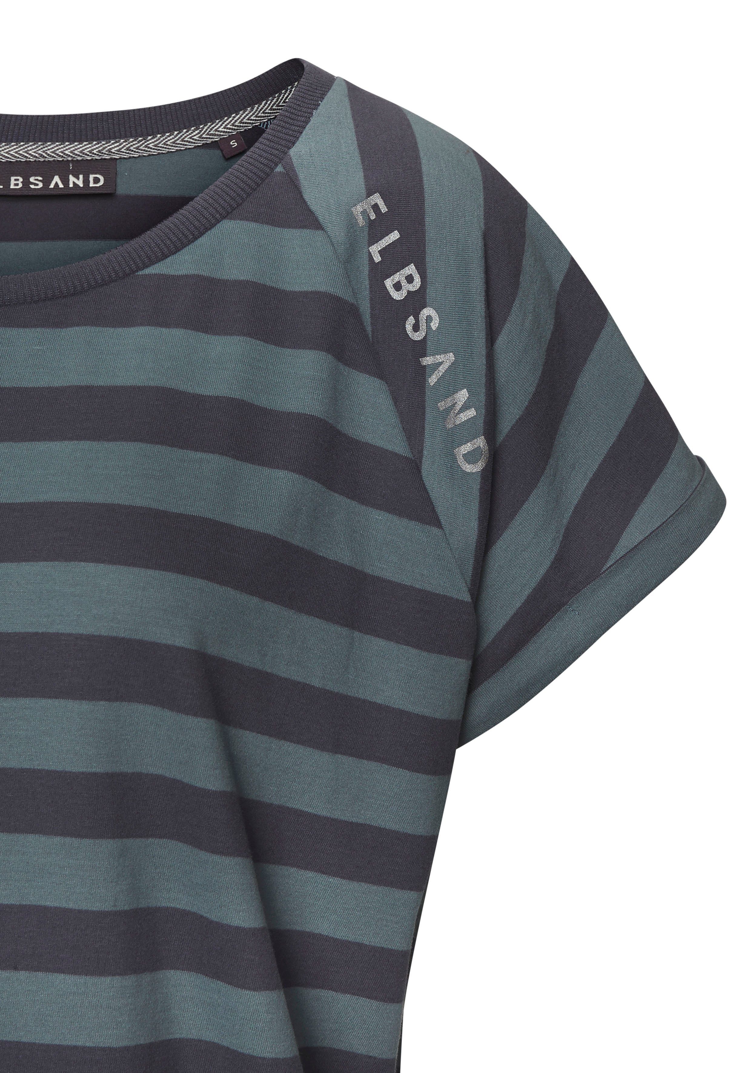 Elbsand T-shirt Calisa met streeppatroon, sportief shirt met korte mouwen van katoenmix