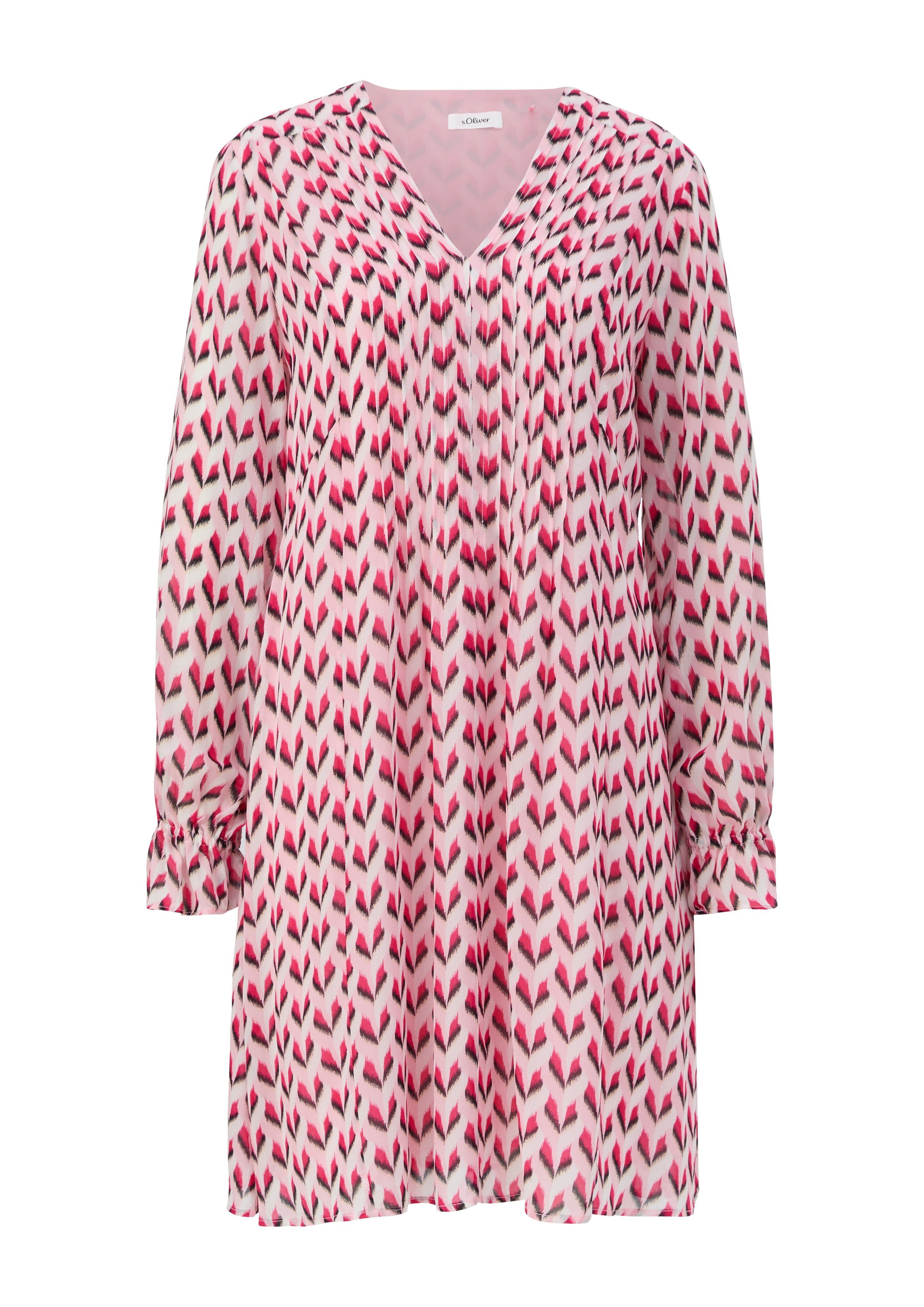 s.Oliver BLACK LABEL Tuniekjurk met minimale print, gemaakt van viscose