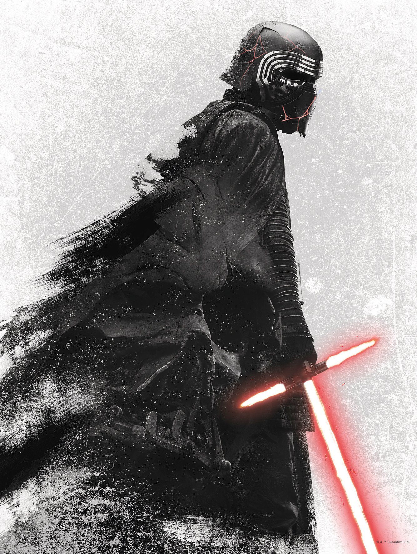 Komar Wanddecoratie Star Wars EP9 Kylo Vader Shadow Wanddecoratie voor de kinderkamer - zonder lijst (1 stuk) schilderijen maat 30 cm x 40 cm