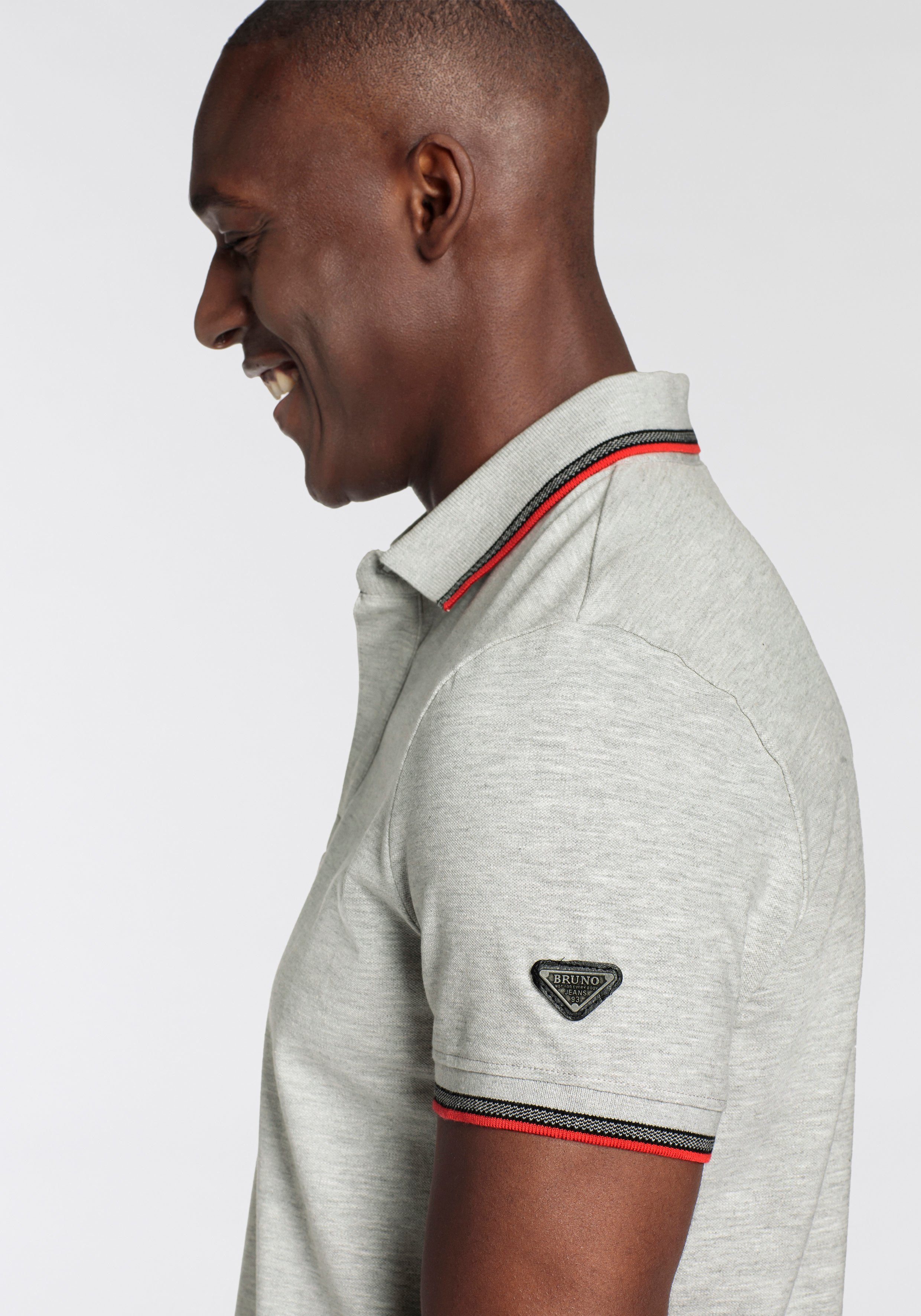 Bruno Banani Poloshirt Korte mouwen, smal gesneden, colourblocking-uitstraling