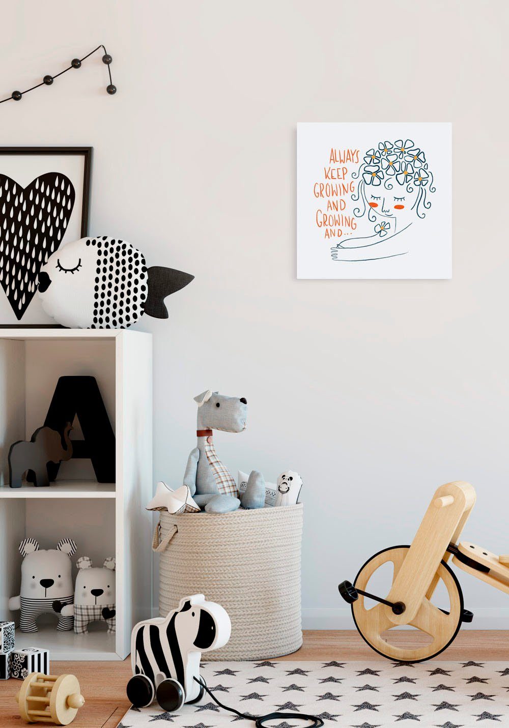 Komar Artprint op linnen Keep Growing - Afmeting 30 x 30 cm (1 stuk)