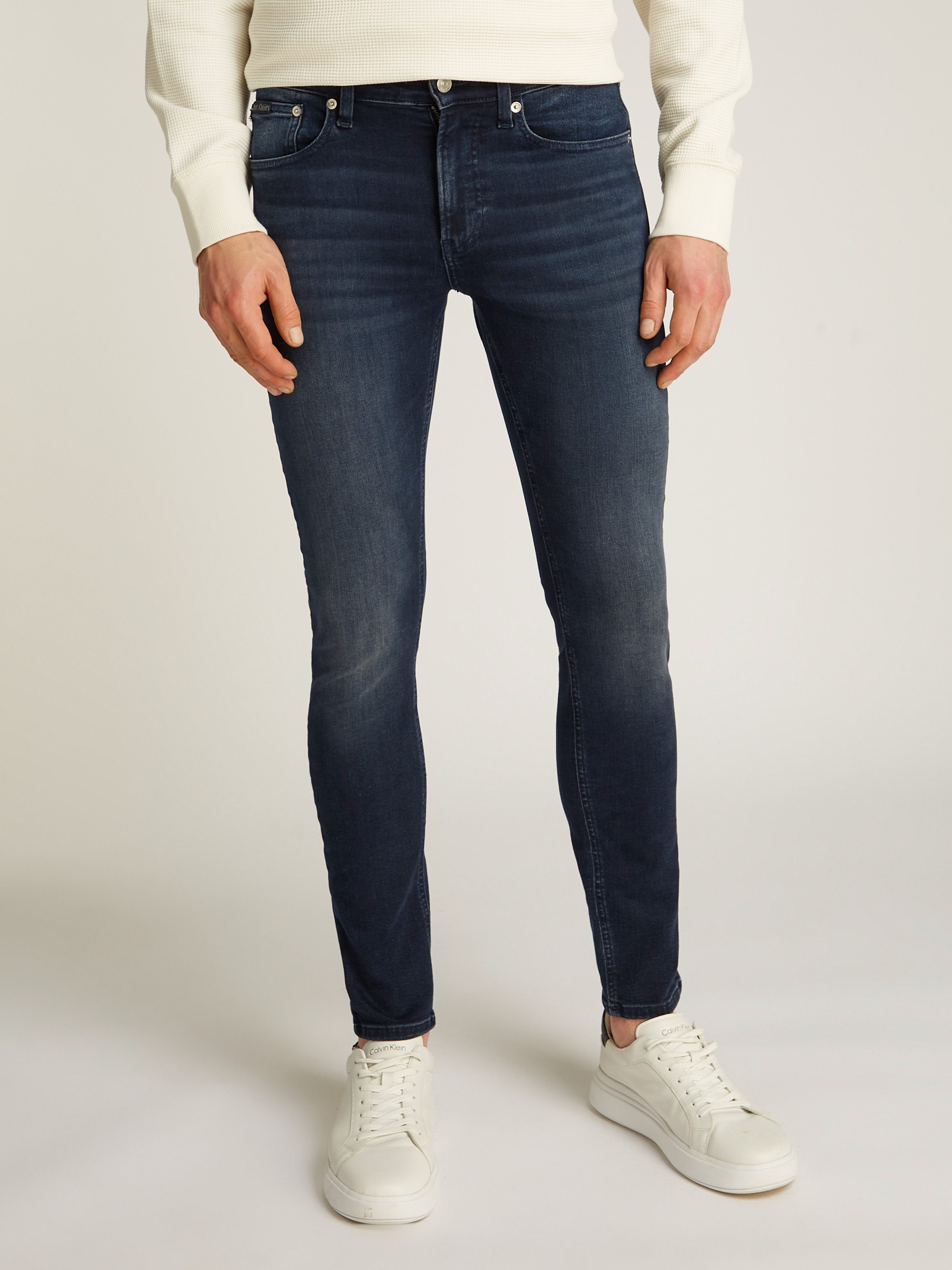 Calvin Klein Stretch jeans Skinny Muntzakje, logo borduursel
