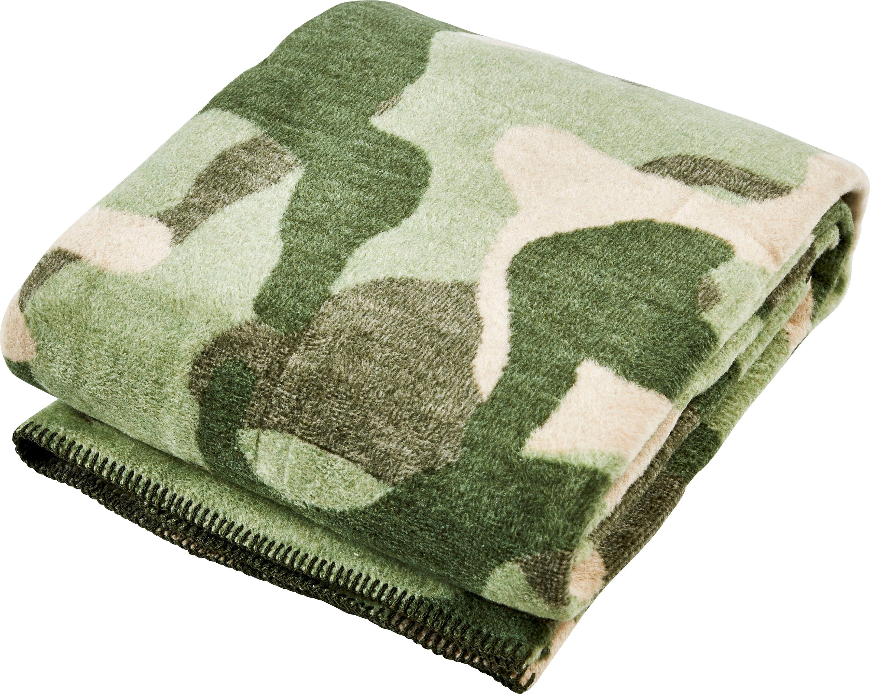 done.® Deken Camouflage Deken met insluitende siernaad, knuffeldeken