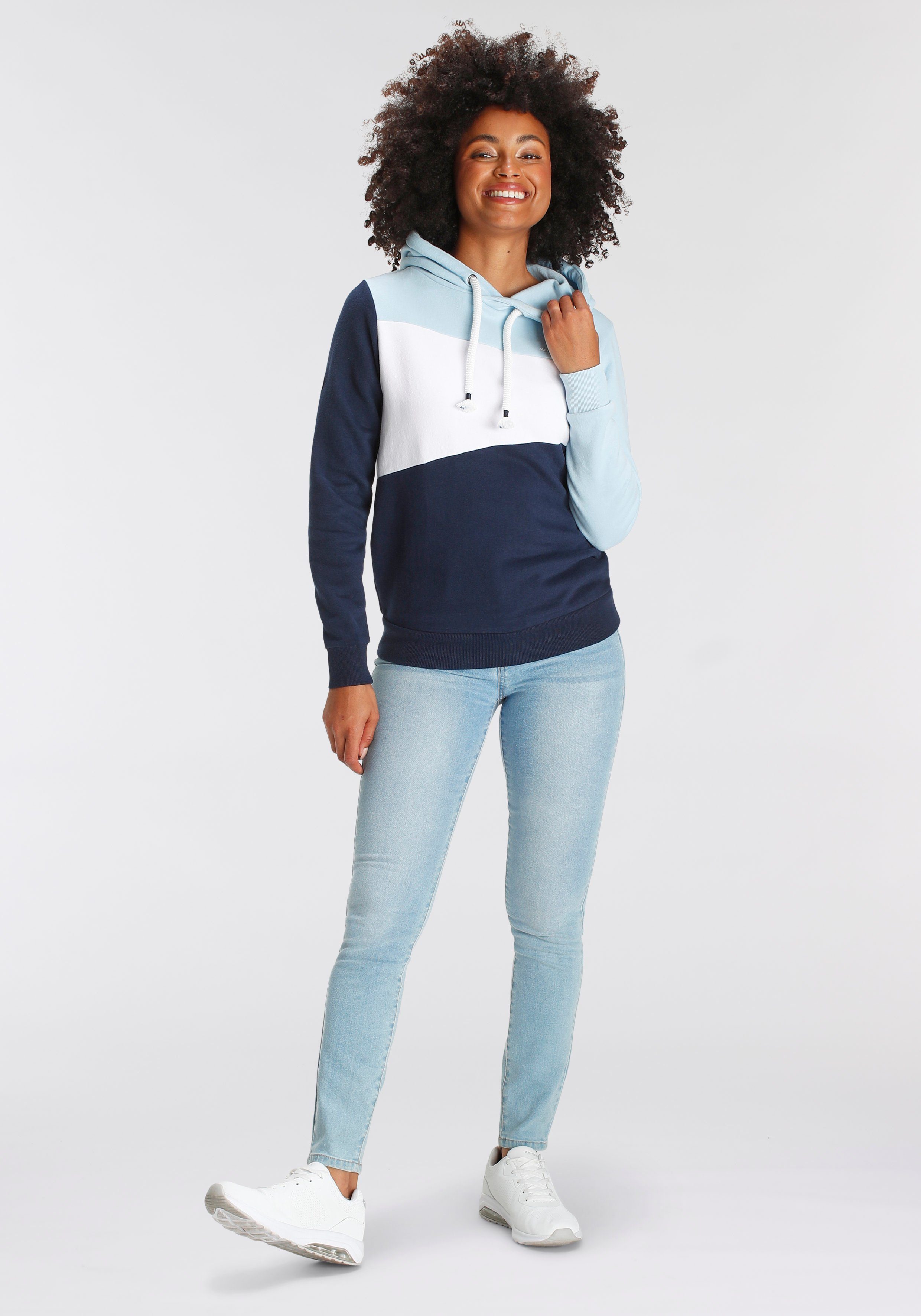 KangaROOS Hoodie Lange mouwen, losse pasvorm, colourblocking-look