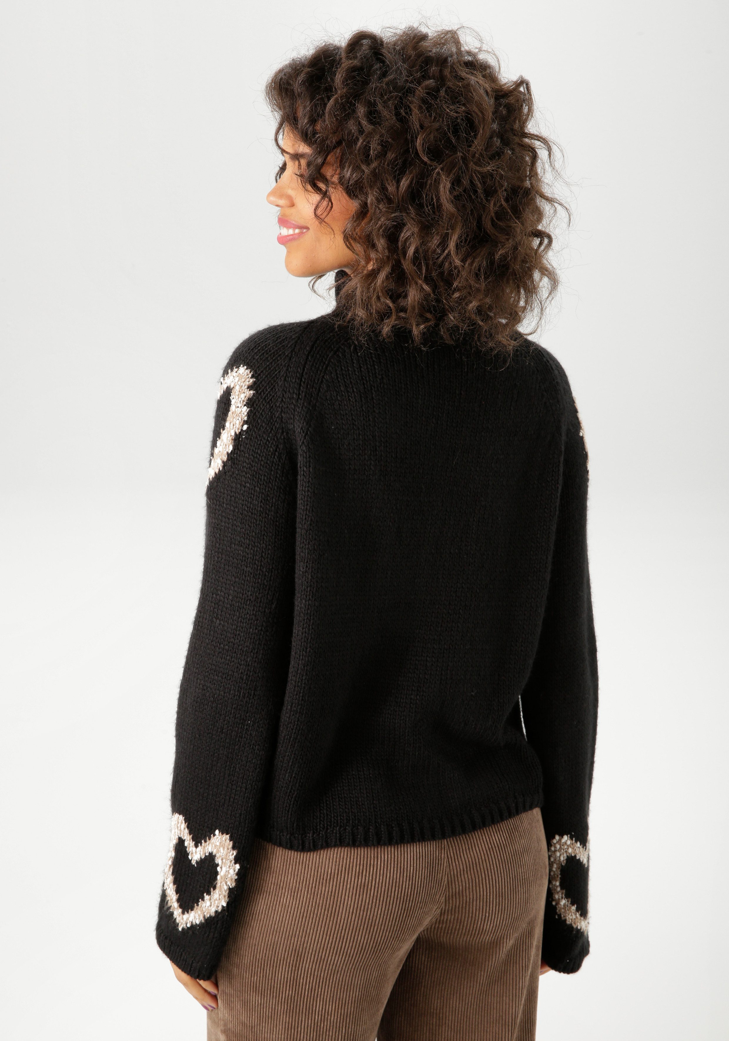Aniston CASUAL Gebreide trui met ingebreide harten - nieuwe collectie