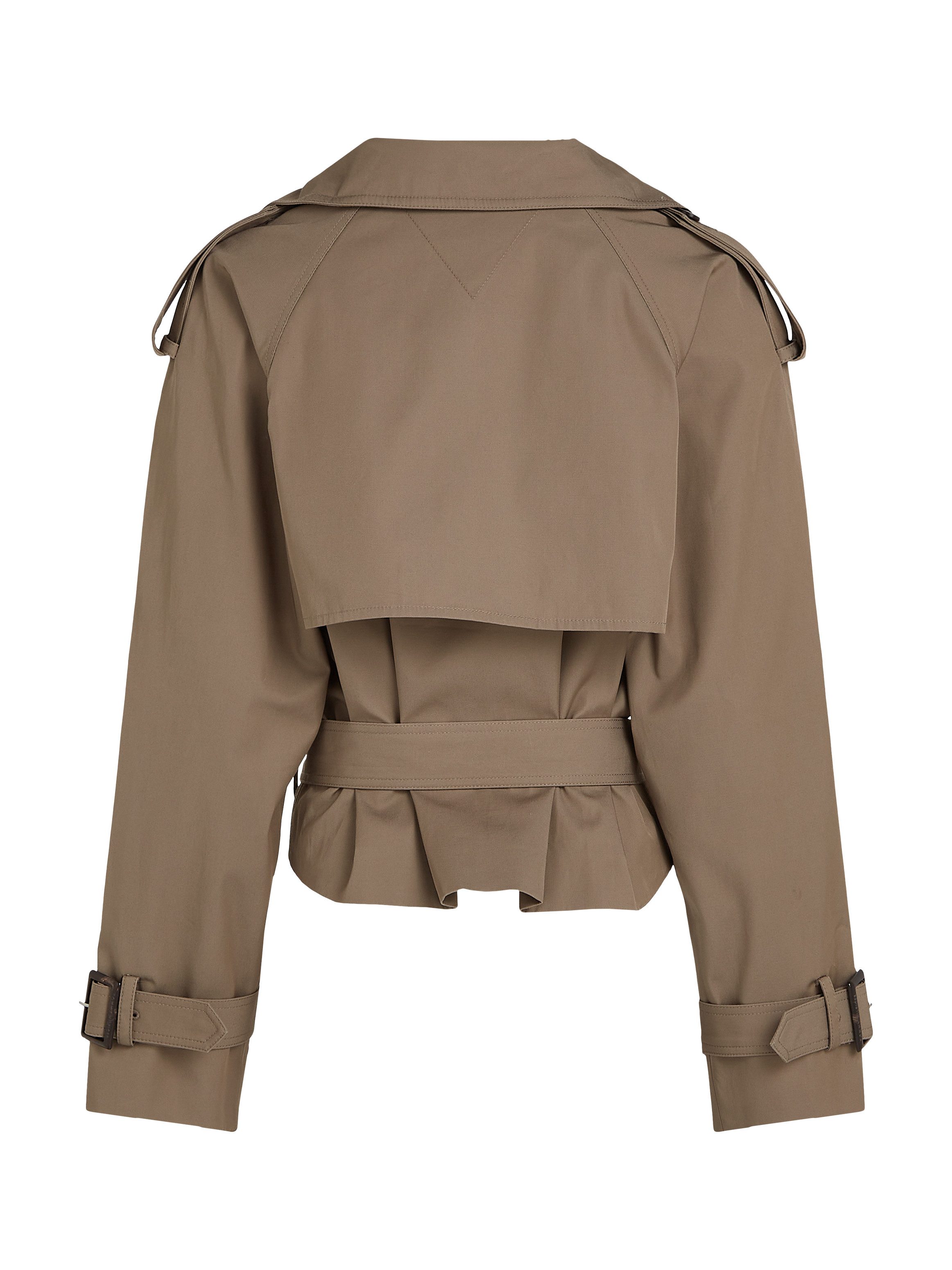 Tommy Hilfiger Kort jack COTTON CROP TRENCH met riem in de taille, met rugpas, met insteekzakken