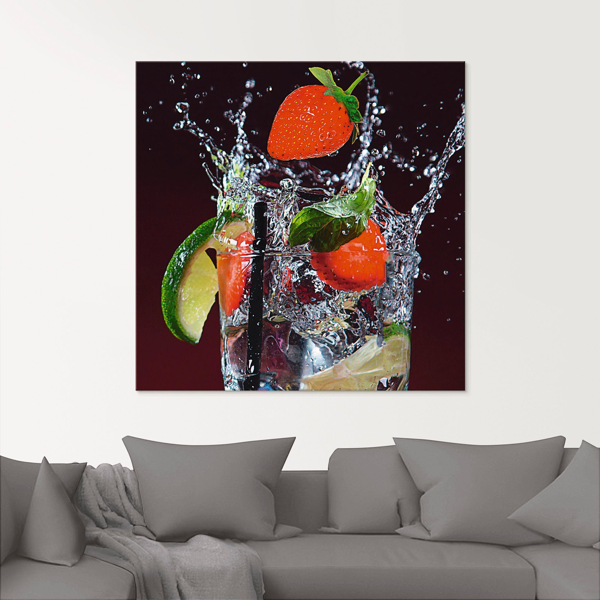 Artland Print op glas Verse fruitcocktail I in verschillende maten