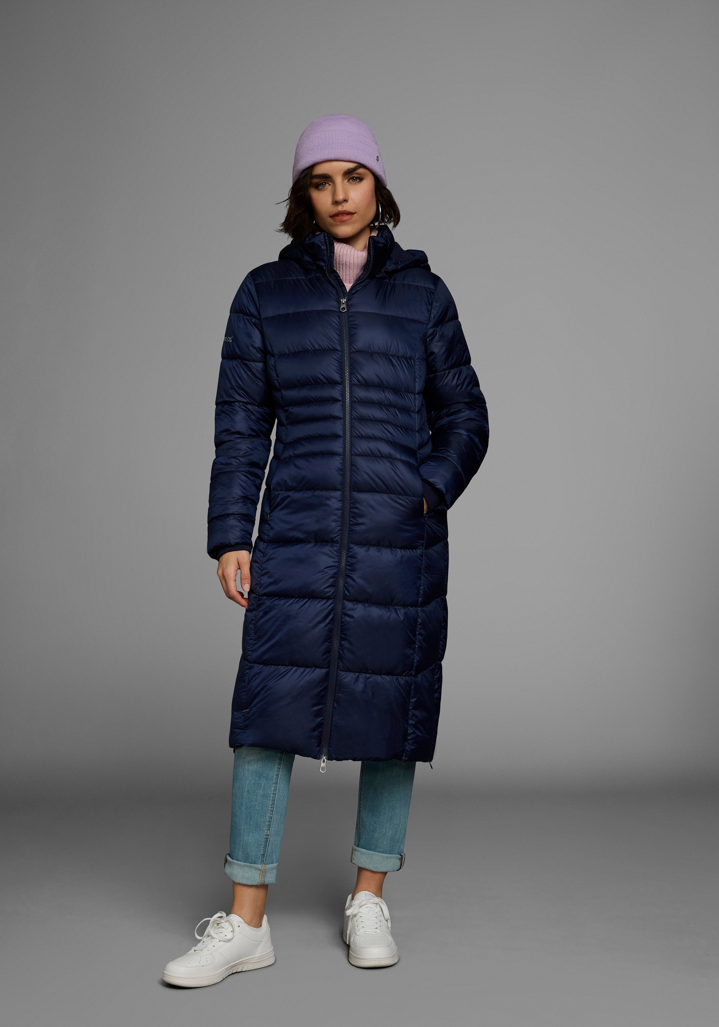 KangaROOS Gewatteerde jas met afneembare capuchon dames donsjassen maat 44 (L) blauw