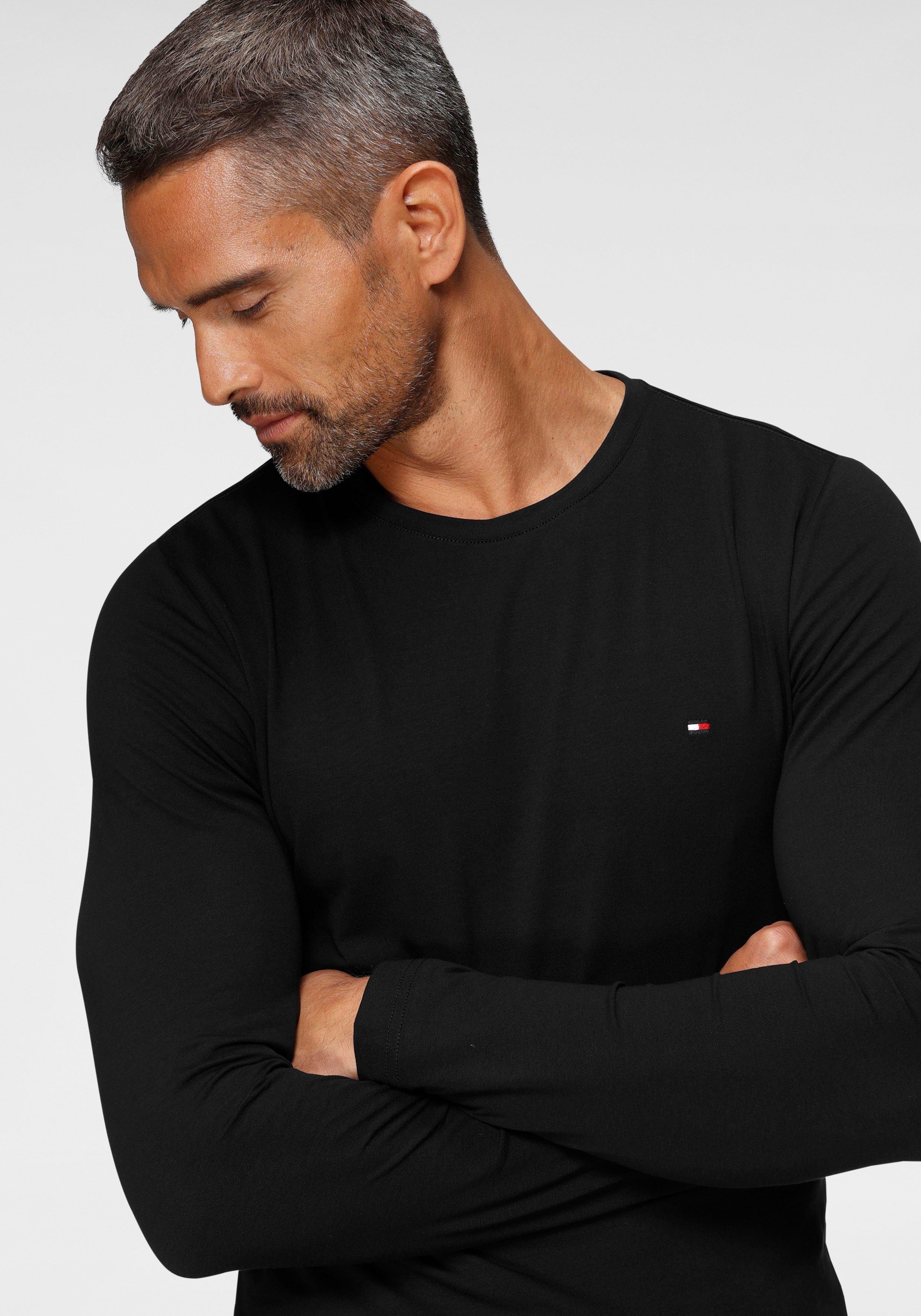 Tommy Hilfiger Shirt met lange mouwen STRETCH SLIM FIT LONG SLEEVE van biologische katoen-stretch