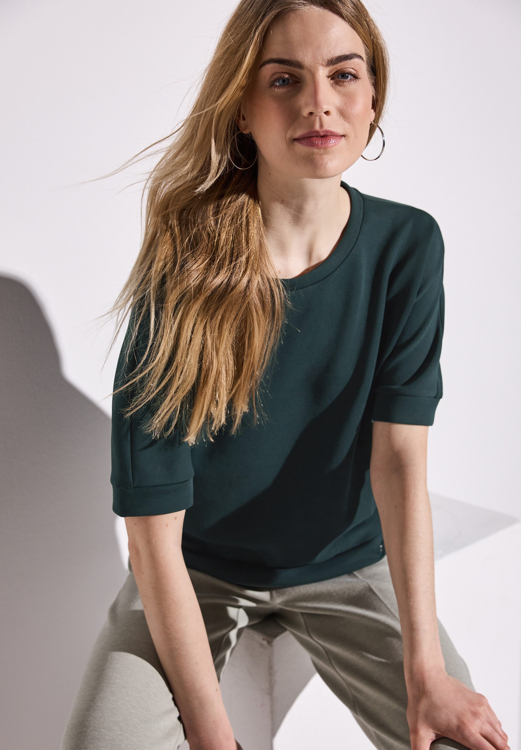 STREET ONE Sweatshirt met een rijgkoord bij de zoom