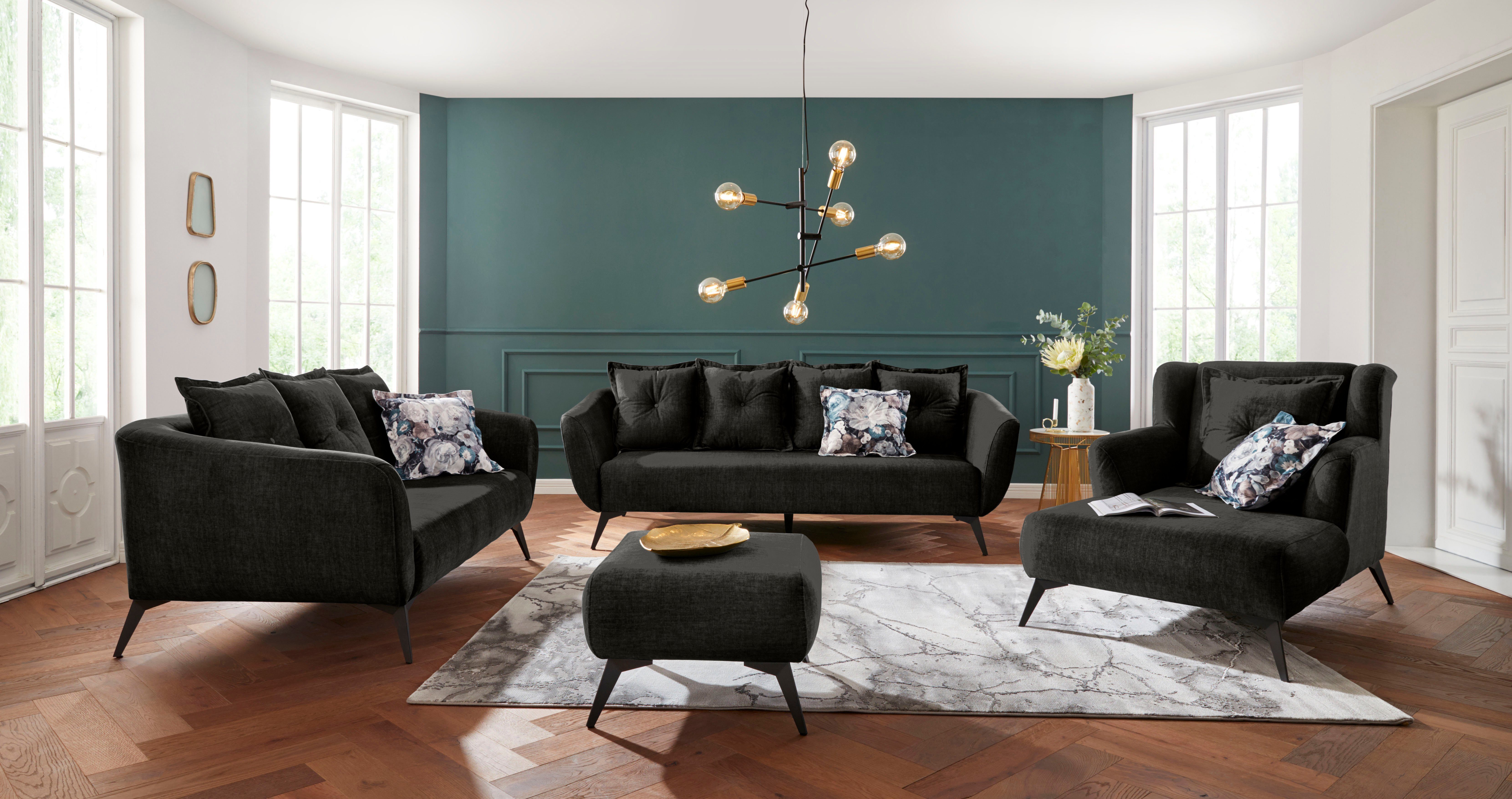 INOSIGN 2,5-zitsbank Baggio modern romantisch design, breedte 196cm, comfortabele zithoogte 45cm