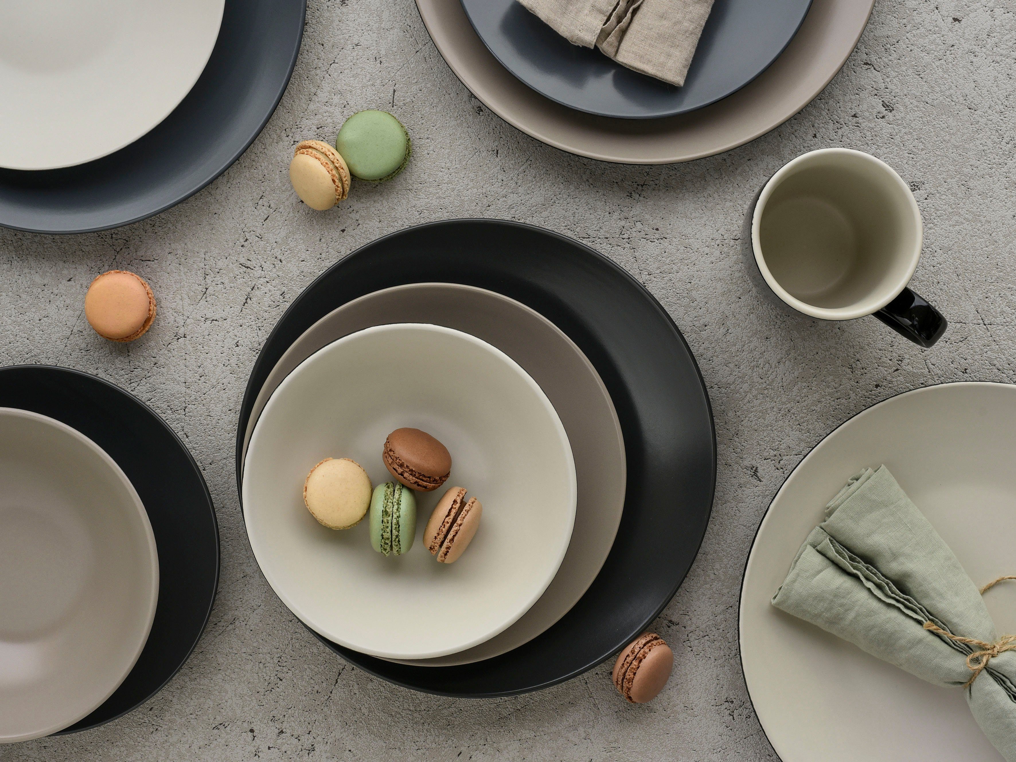 CreaTable Combi-servies Servies-set Very Cool Servies, coole kleuren, 16 delen, voor 4 personen (set, 16-delig)