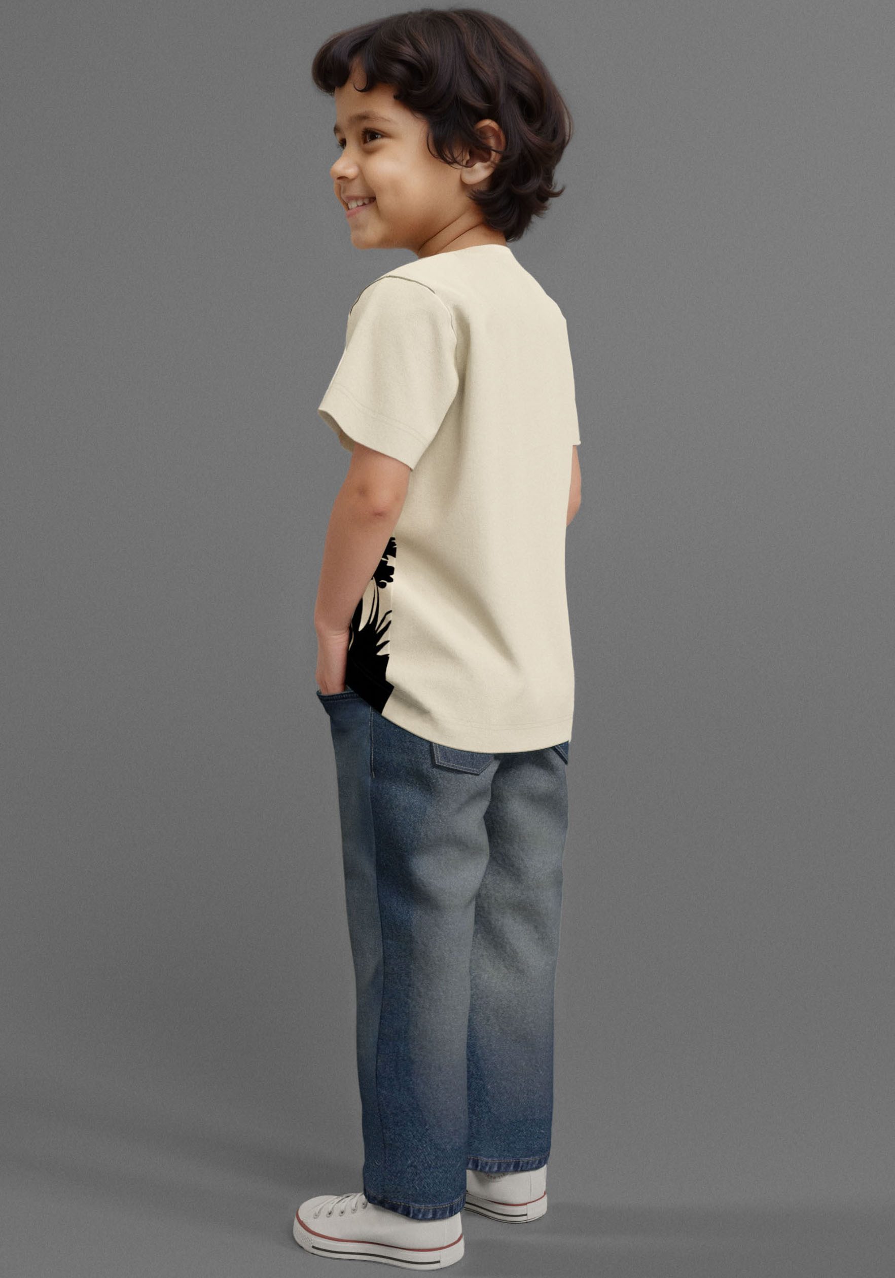 KIDSWORLD T-shirt Druk: DINO REX AANVAL