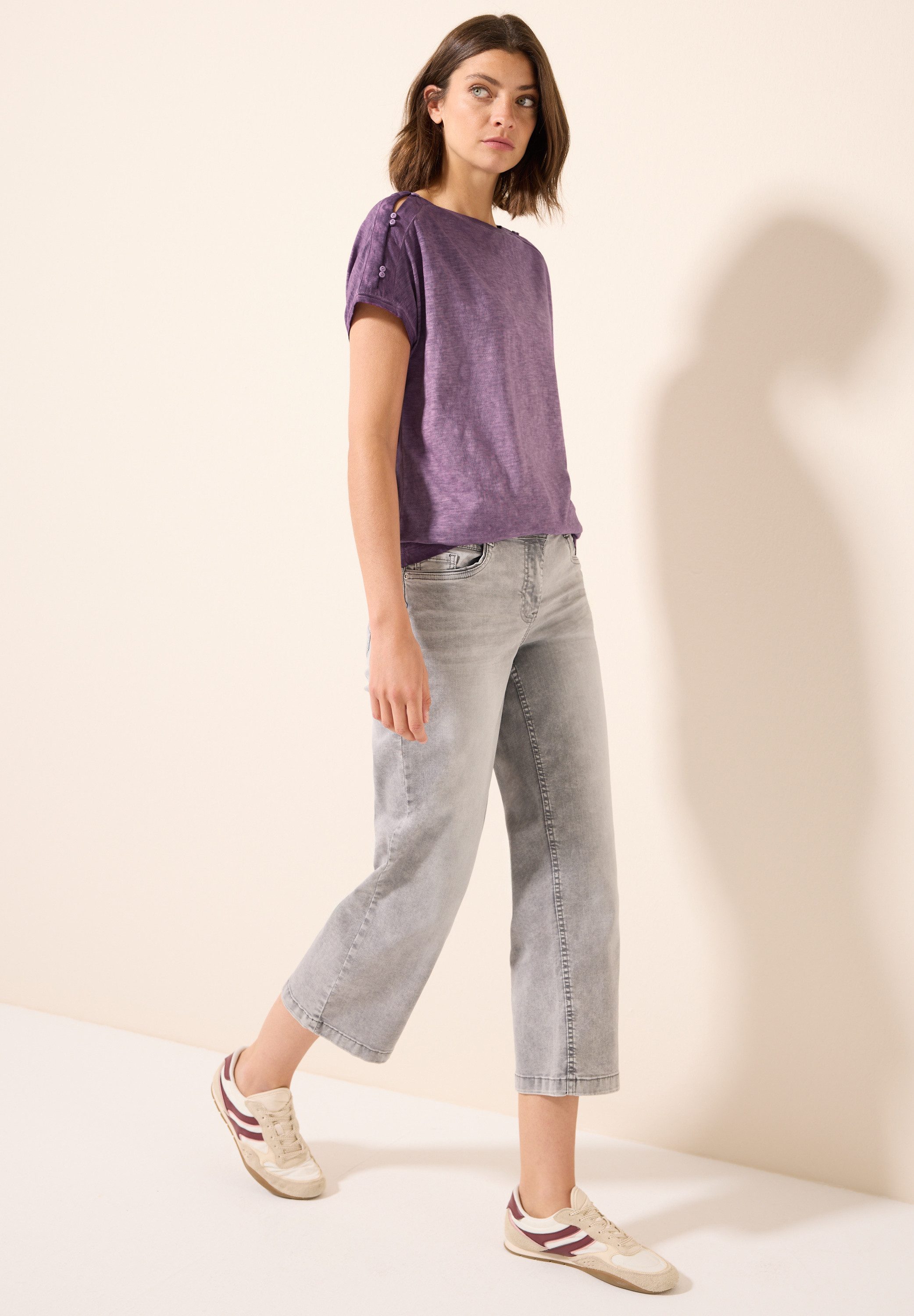 Cecil T-shirt met knoopdetail