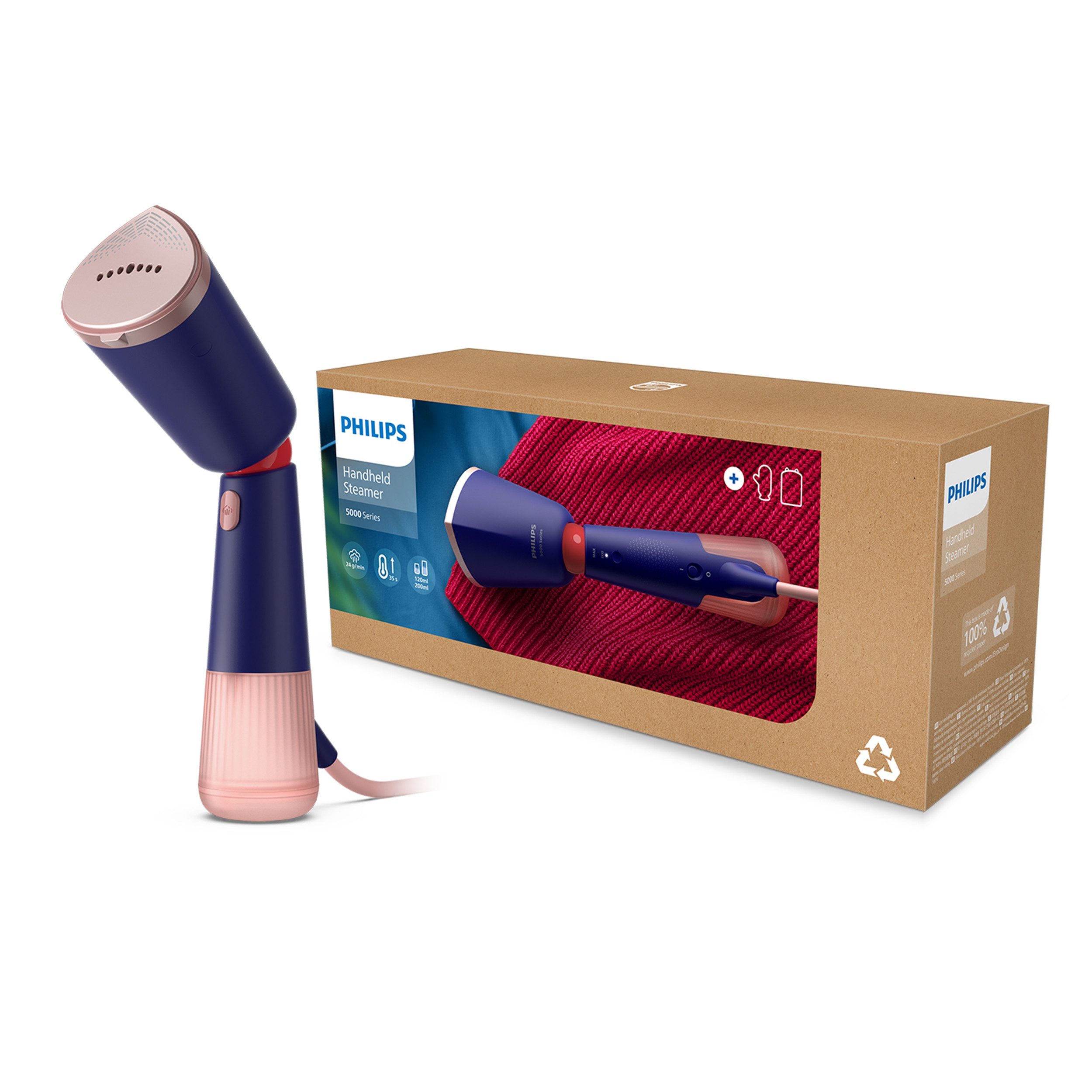 Philips Stoomborstel STH5030 "Styler", 120 ml en 200 ml Waterreservoir, Metalen Plaat