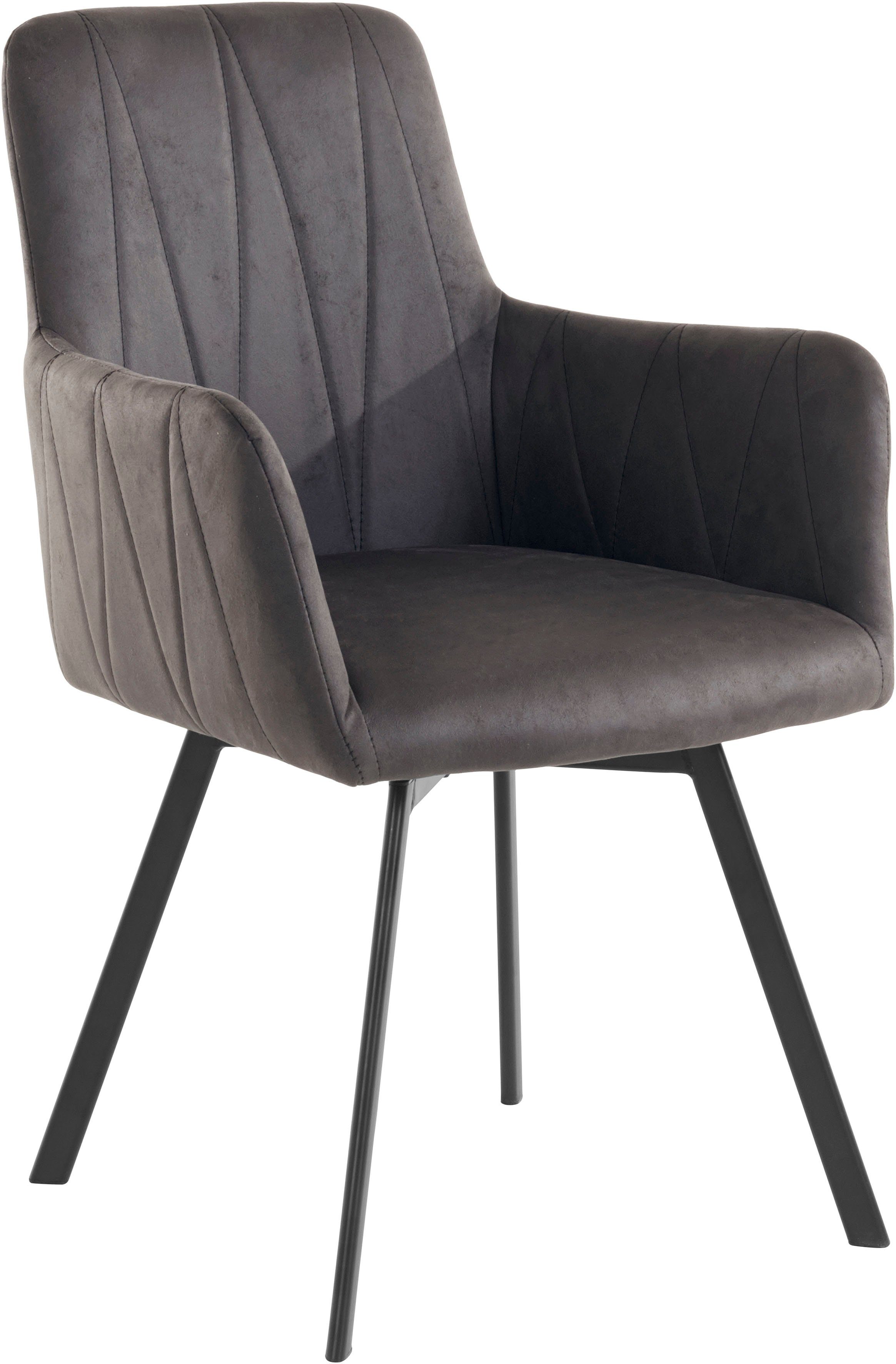HELA Eetkamerstoel Draaistoel (set) 4 poot stoelen grijs