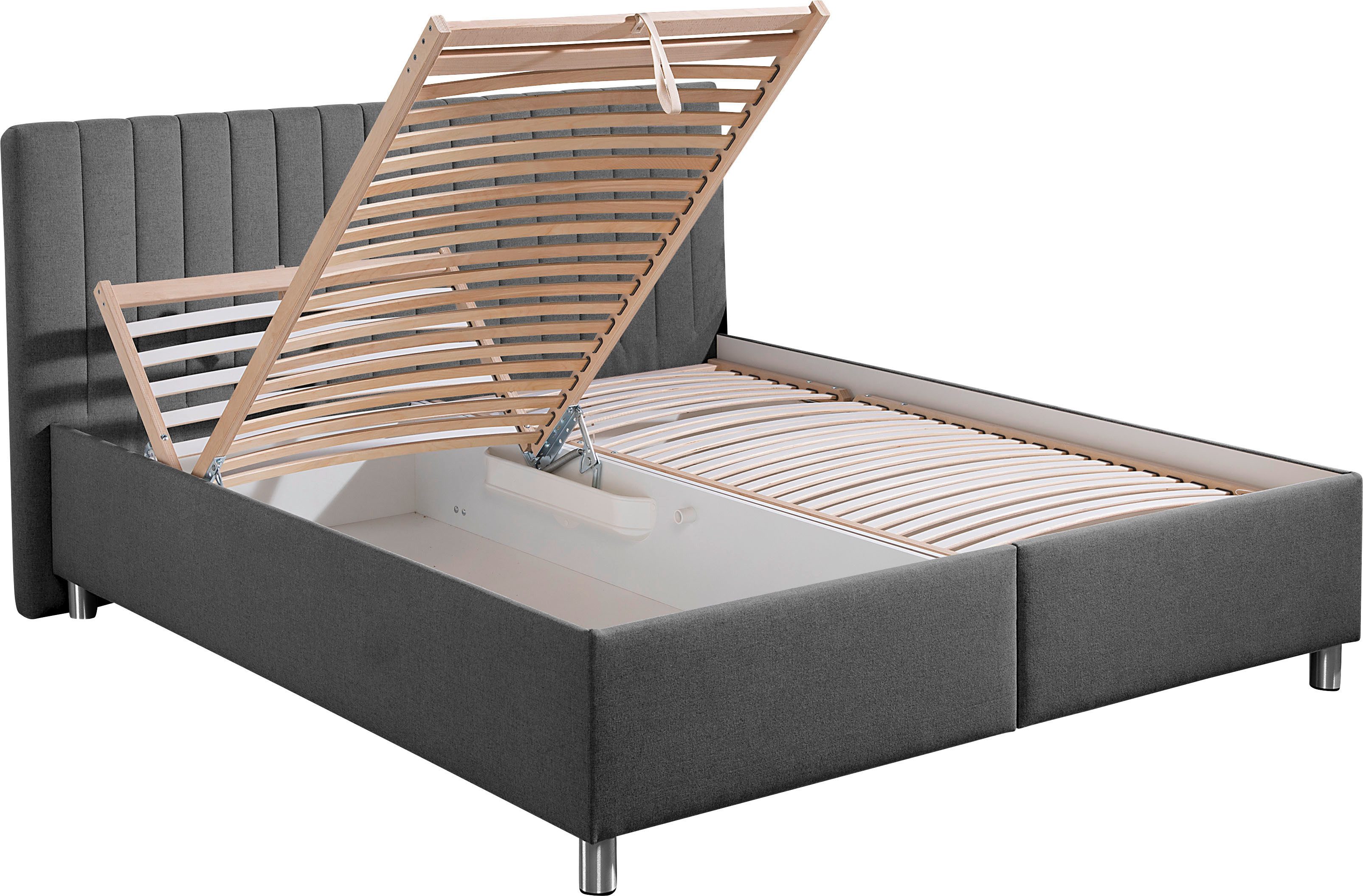 Maintal Gestoffeerd bed Kieferwald met bedlade, optioneel met bonnell- of pocketveringmatras