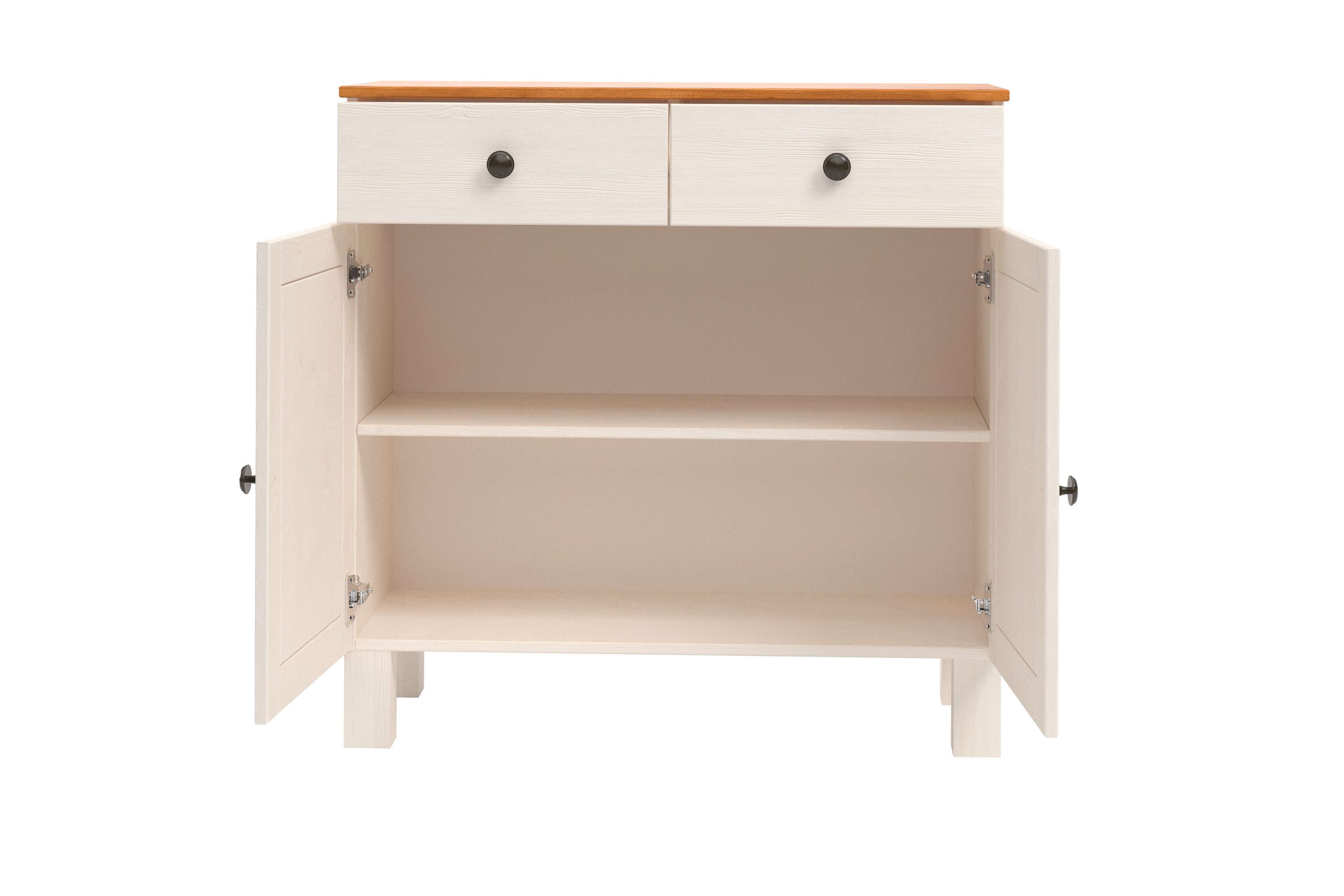 Home affaire Sidetable Alby2 Met 2 deuren, 2 lades en metalen grepen, breedte 85 cm