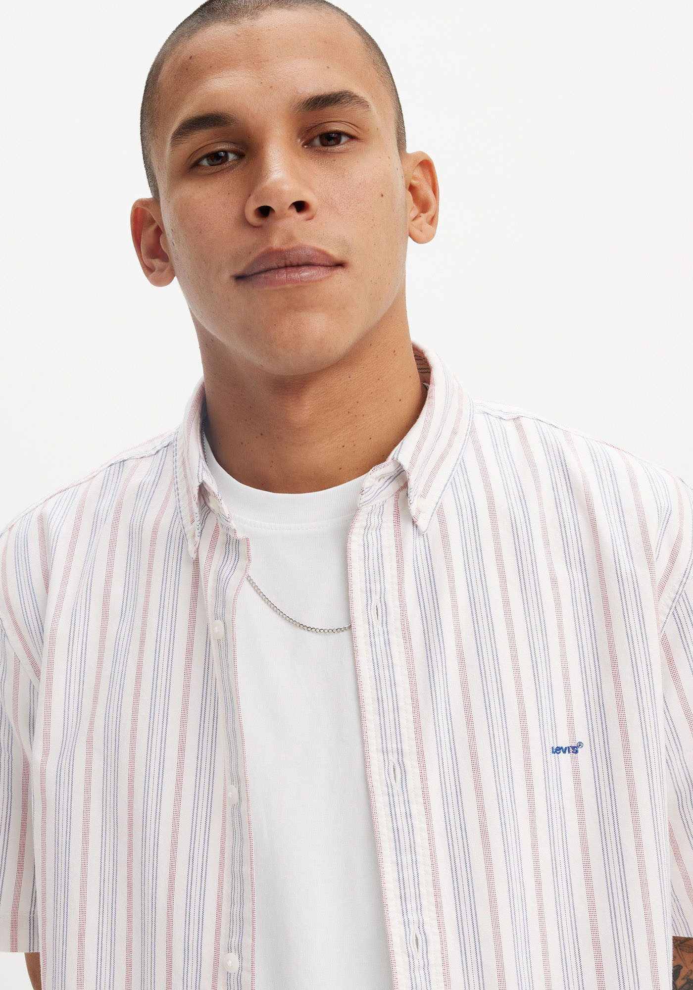 Levi's Overhemd met korte mouwen SS AUTHENTIC BUTTON DOWN in streepdessin van katoen