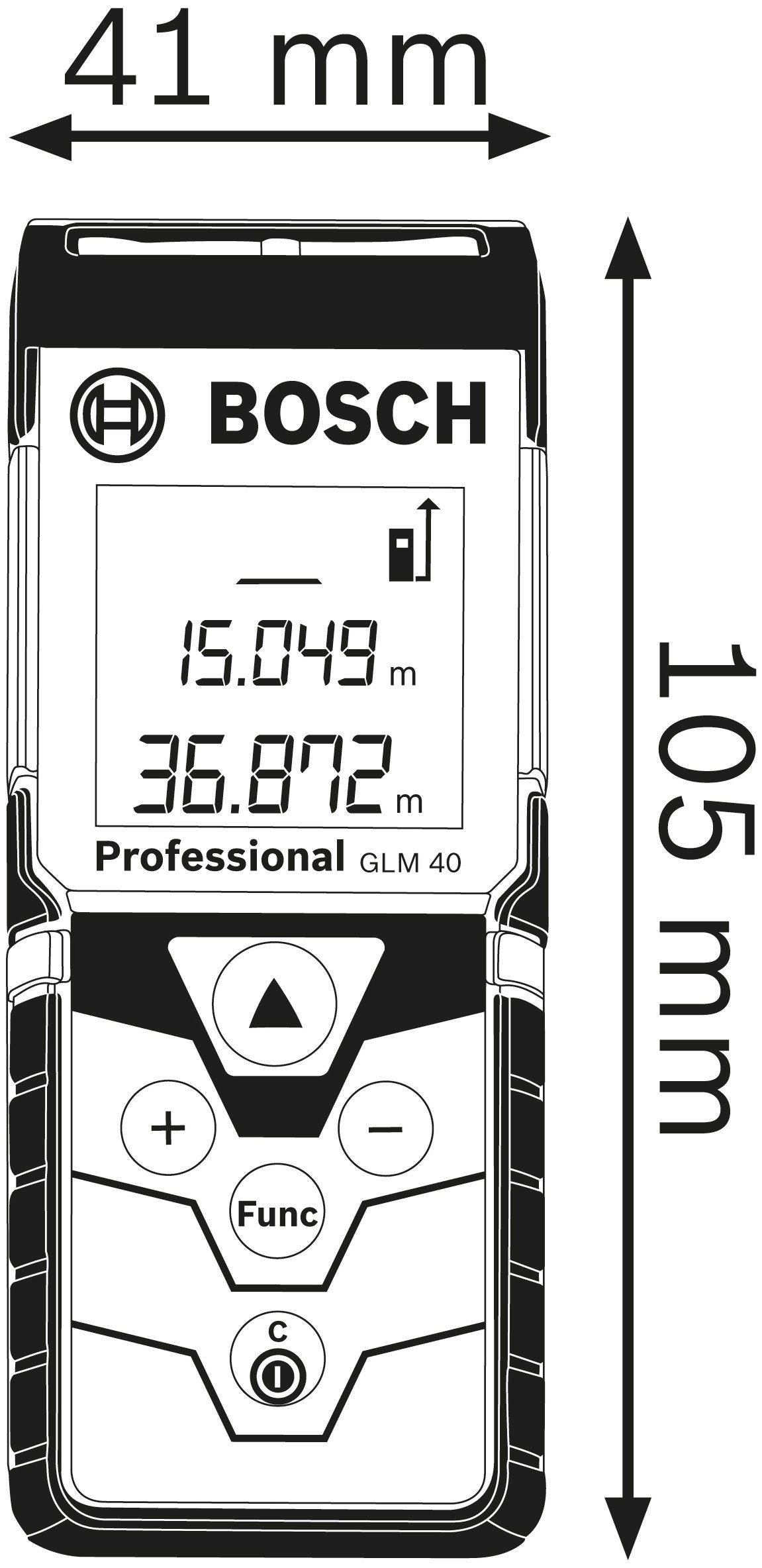 Bosch Professional Lasermeetapparaat GLM 40 Professional Stof- en spatwaterbescherming IP54