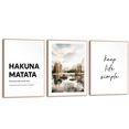 reinders! artprint hakuna matata tekst - bergen - levensmotto - vrijheid - geluk (3 stuks) zwart