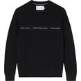 calvin klein gebreide trui contrast logo lw sweater zwart
