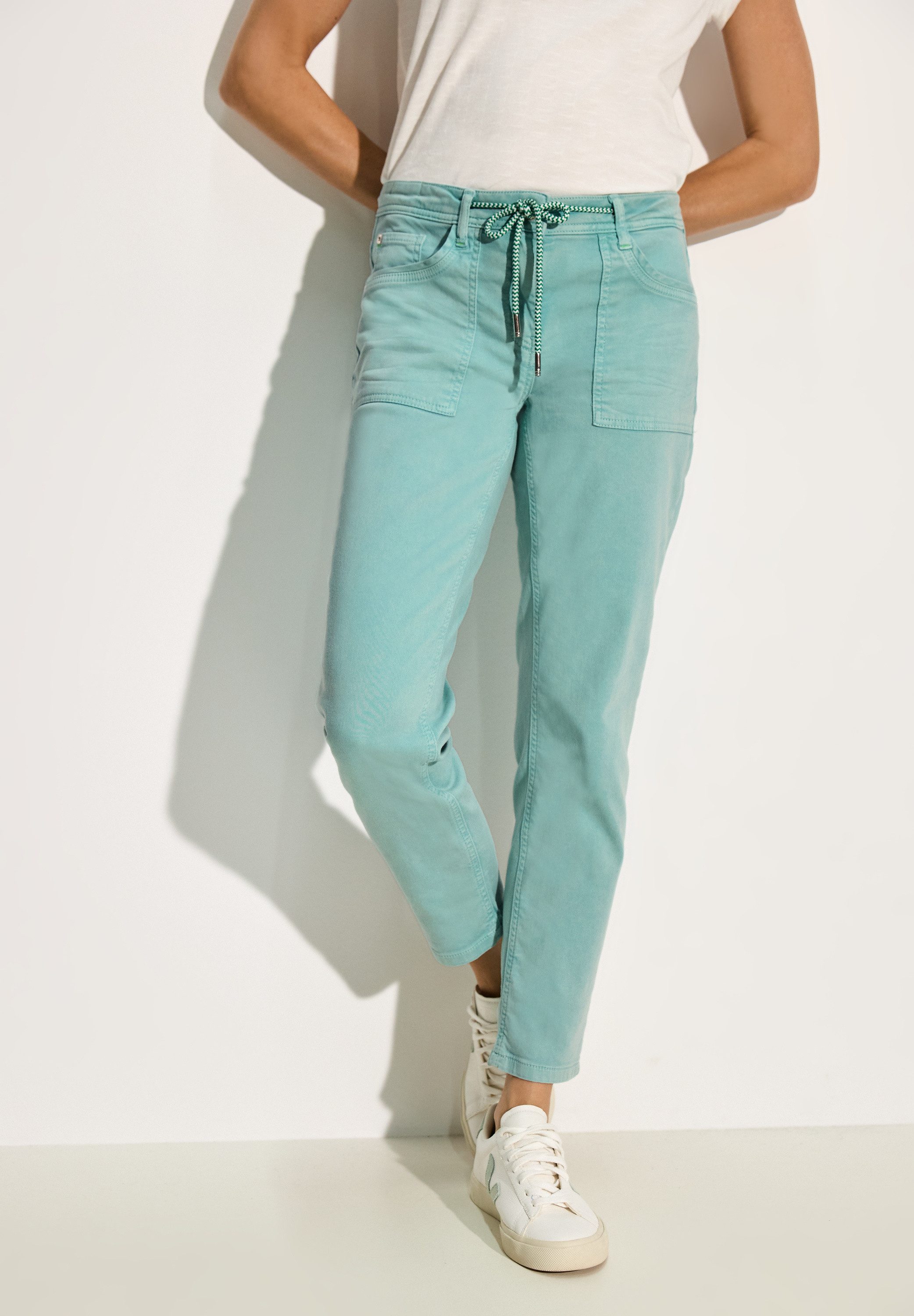 Cecil Joggingbroek Stijl Tracey in five-pocketsstijl dames jeans maat 32 groen