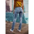 freeman t. porter straight jeans alexa straight sdm met decoratie-ritsen en studs-decor blauw