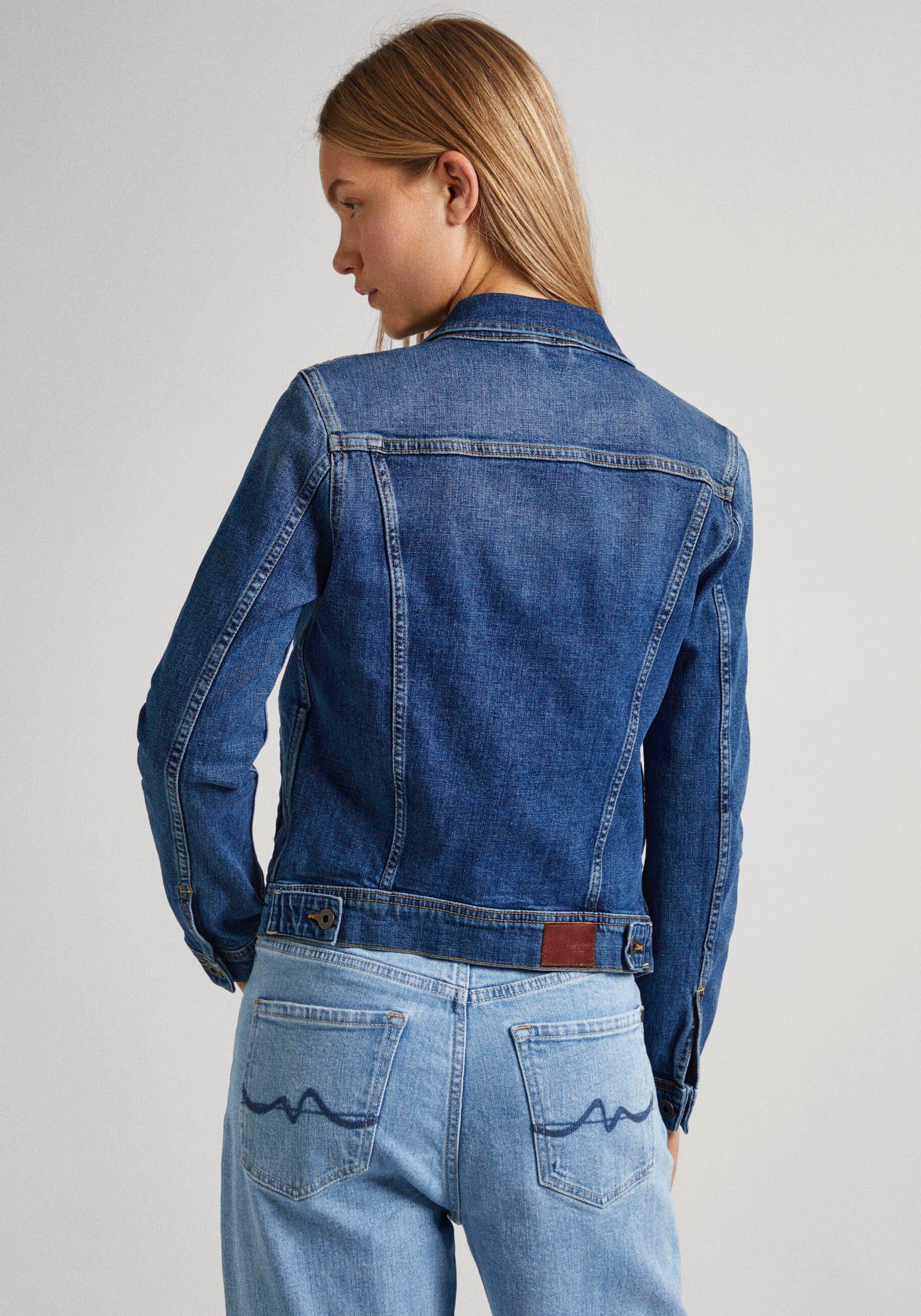 Pepe Jeans jack THRIFT met opgestikte borstzakken en doorknoopsluiting