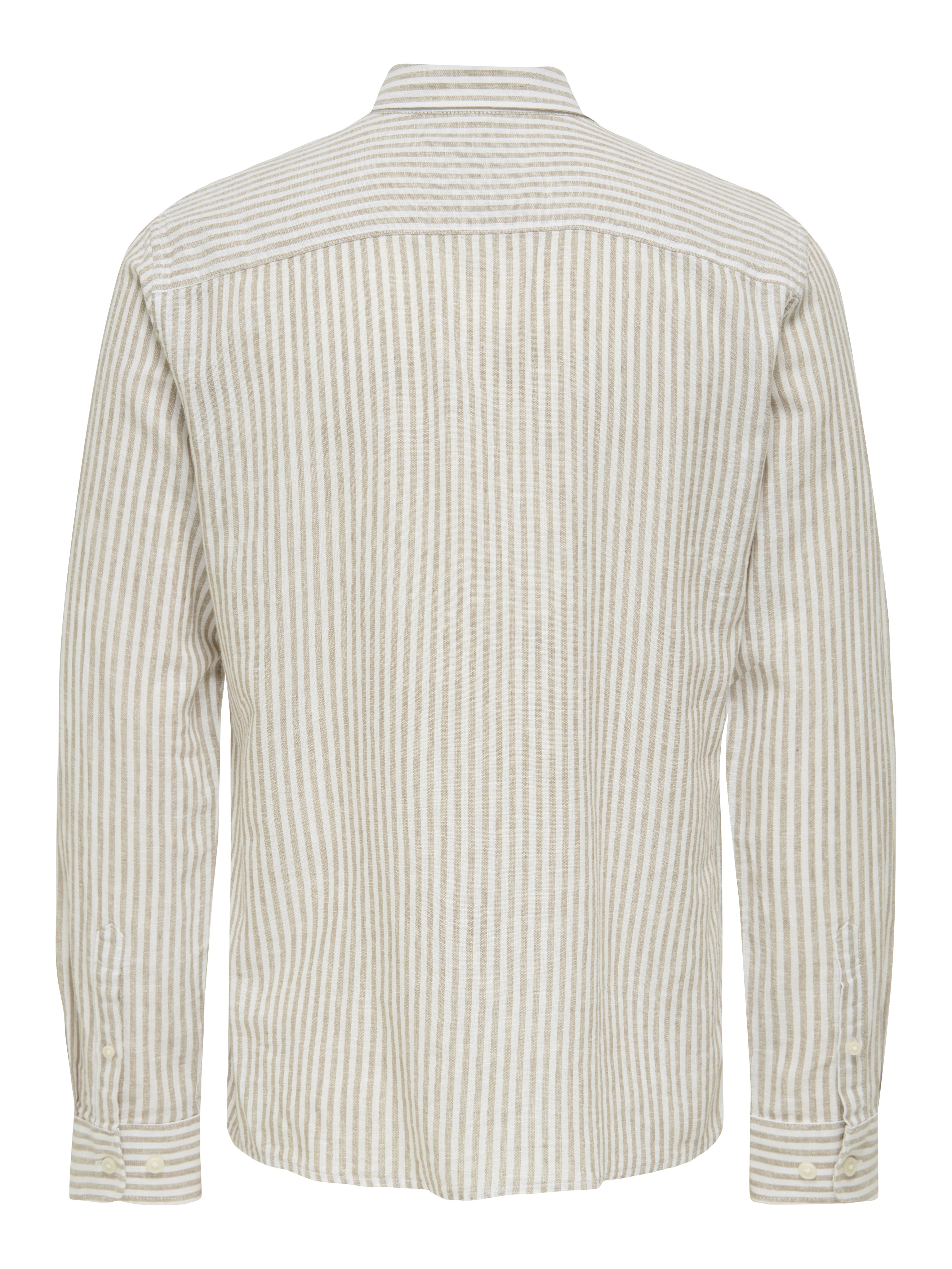 ONLY & SONS Overhemd met korte mouwen ONSCAIDEN LS STRIPE LINEN SHIRT 660 NOOS