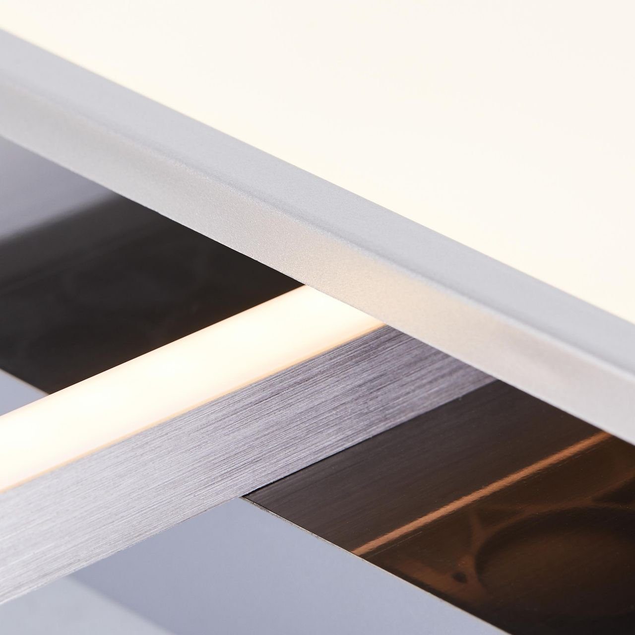 Brilliant Leuchten Plafondlamp Zelia Led plafondlamp 51x51cm 3 fittingen nikkel geëloxeerd (1 stuk)