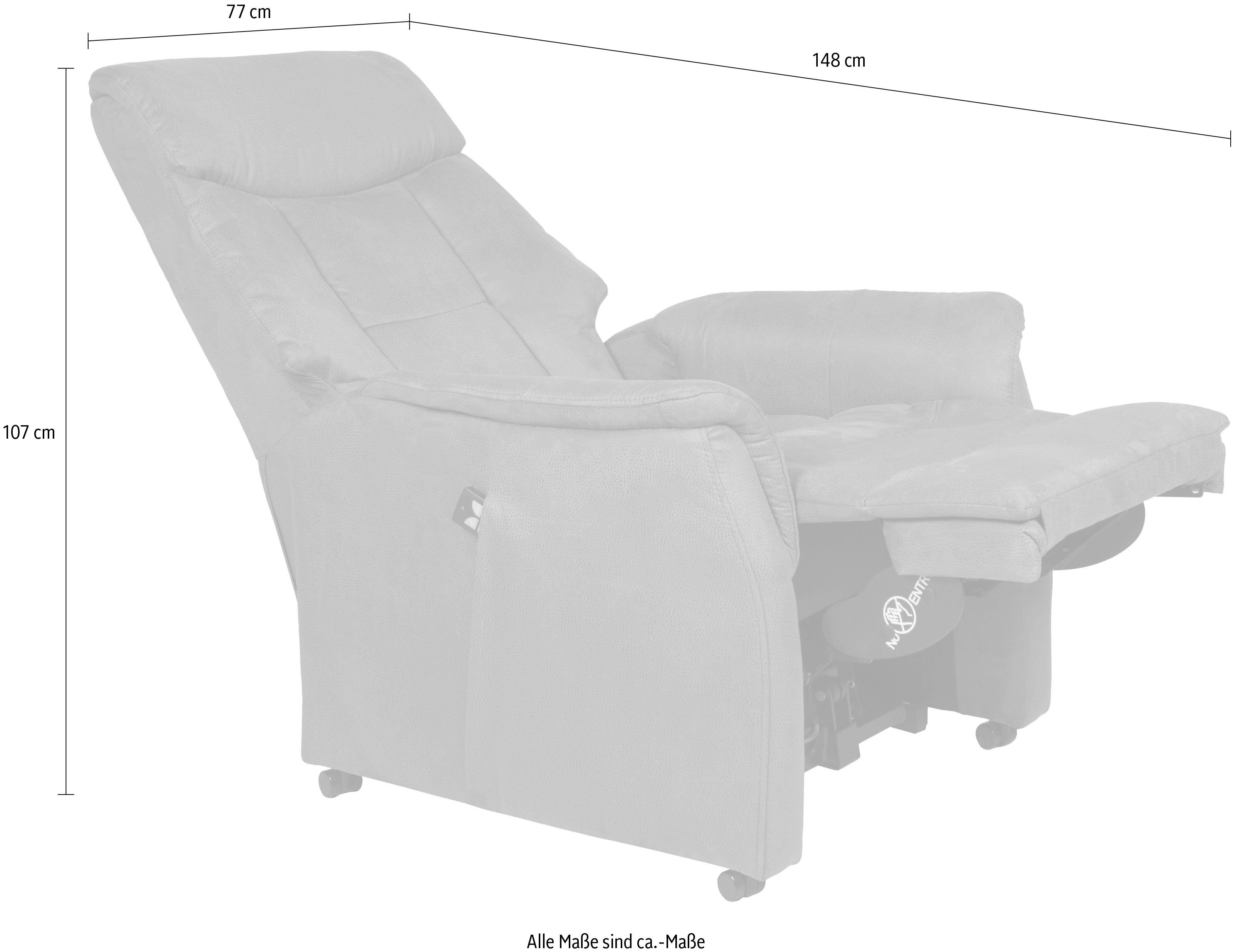 Duo Collection Relaxfauteuil Sorrent met instelbare stoelverwarming, elektrische opstahulp Relaxfunctie en pocketveren binnenvering met stalen nosagvering