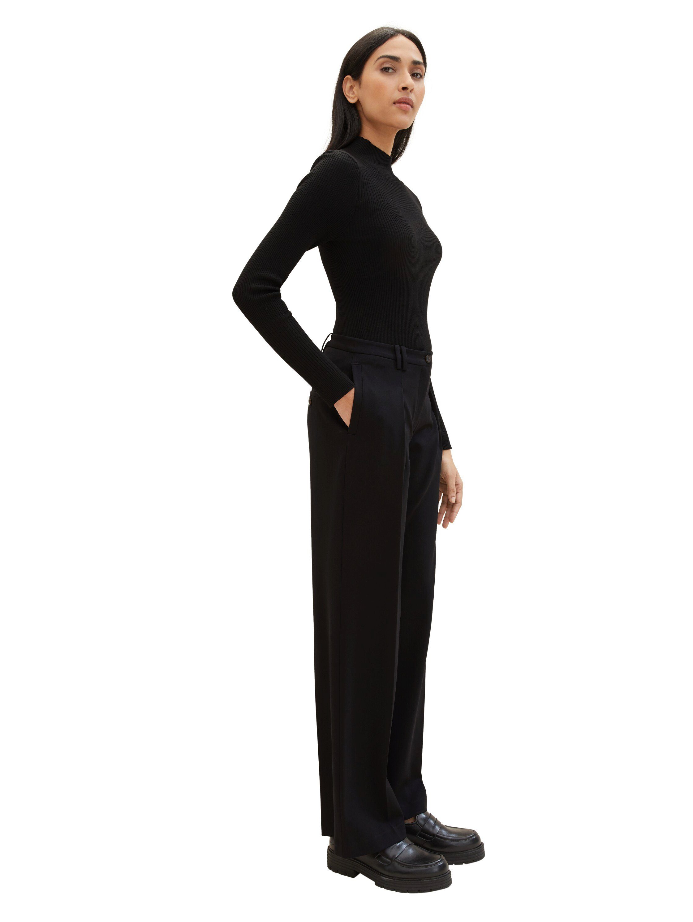 Tom Tailor Bandplooibroek Lea Wide Leg met wijde pijpen