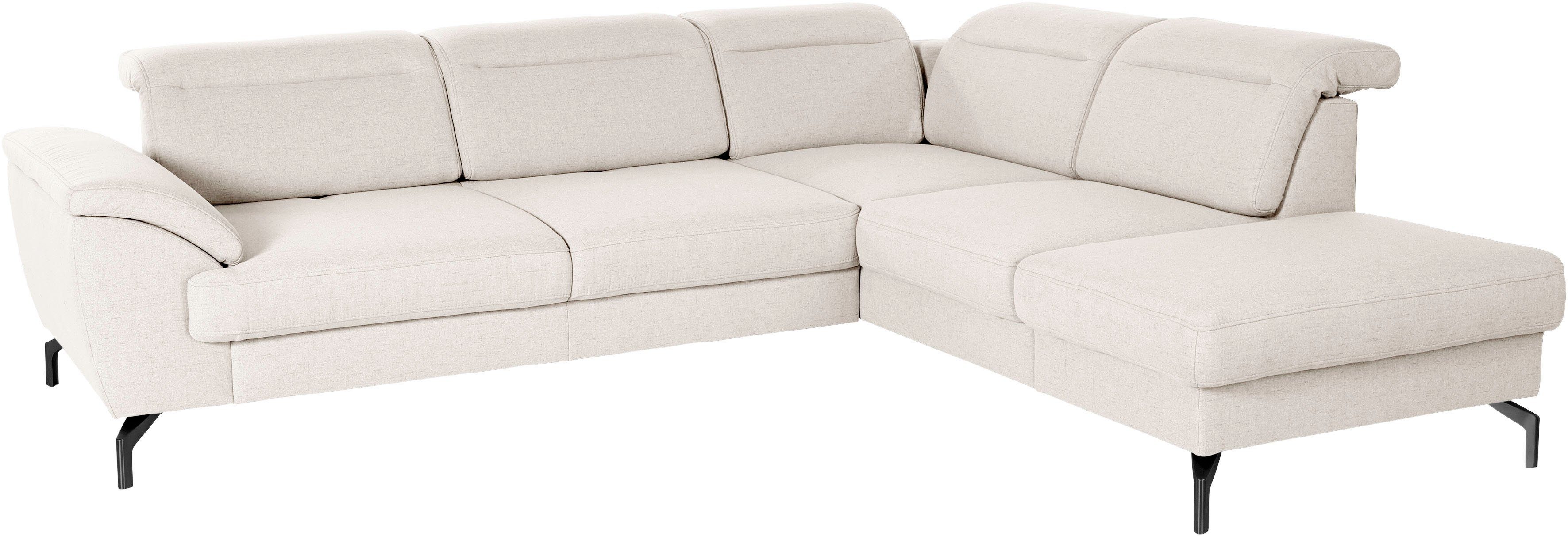 sit&more Hoekbank Percy L-vorm 15 cm poothoogte, zitdiepteverstelling, naar keuze in 2 pootkleuren