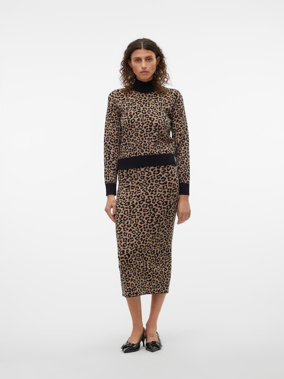 Vero Moda Gebreide trui VMARIA ART LS HIGH-NECK PULLOVER GA