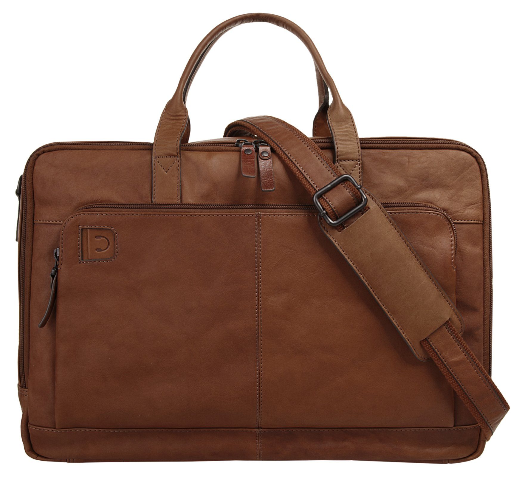 X-Zone Laptoptas echt leder unisex tassen maat onesize (43 x 31 x 11 cm - 14 l) bruin