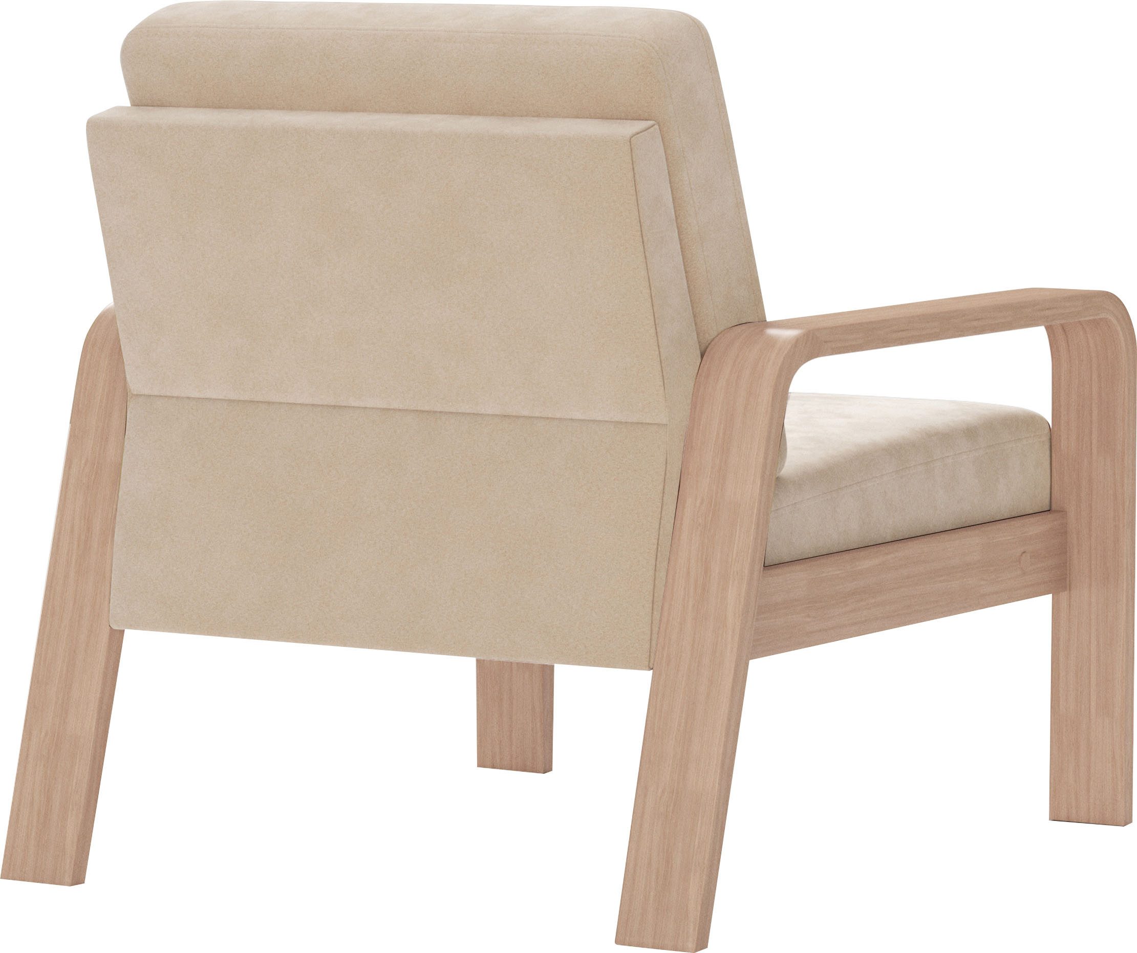 sit&more Fauteuil Kolding Armleuningen van natuurlijk beukenhout, verschillende bekledingen en kleuren