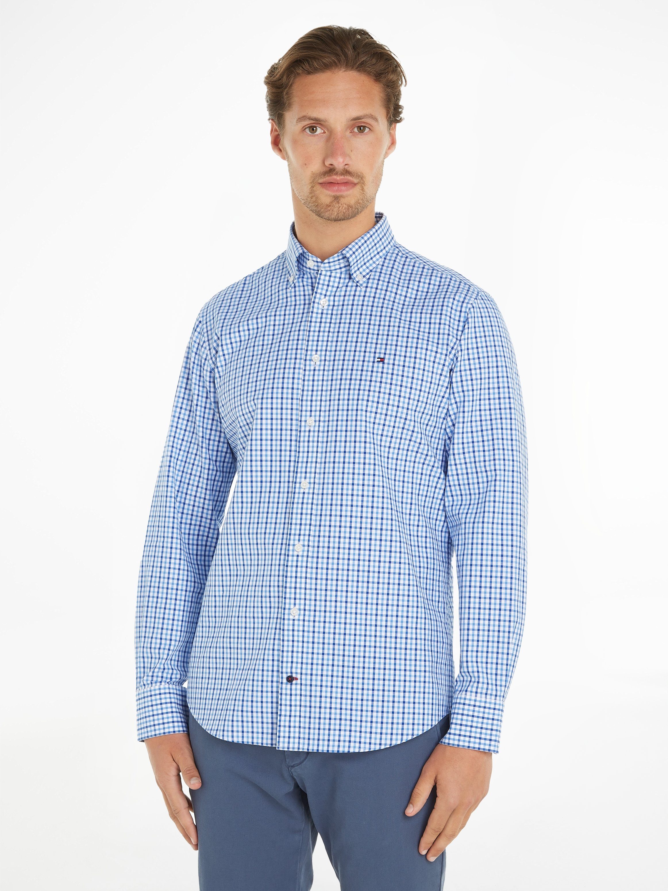 Tommy Hilfiger Overhemd met lange mouwen CL W-OXFORD CHECK RF SHIRT met subtiele labelvlag op de borst